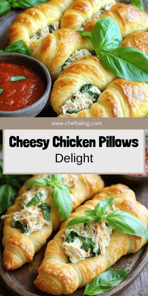 Indulge in the deliciousness of Chicken Parmesan Pillows, an easy comfort recipe that combines flaky pastry with tender chicken and rich marinara sauce. Perfect for family dinners or gatherings, these savory delights are sure to impress everyone! Discover the simple ingredients and step-by-step process to make these cheesy, hand-held treats that pack a flavorful punch. Click through to explore the full recipe and elevate your meal experience!