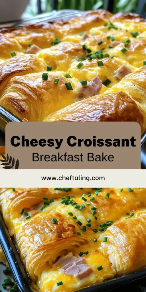 Start your day deliciously with this Savory Ham & Cheese Croissant Breakfast Bake! This easy recipe features flaky croissants, savory ham, and melty cheese, creating a warm, comforting dish perfect for brunch or quick weekday breakfasts. With simple ingredients and a few easy steps, you can whip up this crowd-pleaser in no time. Click through to explore the full recipe and make this tasty treat for your family today!