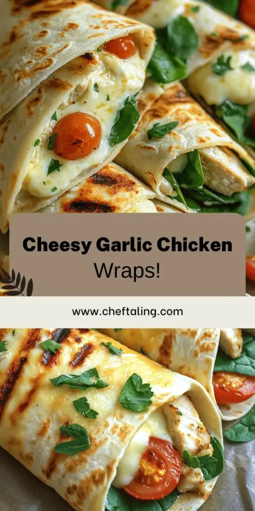 Looking for a quick and tasty meal? Check out these Cheesy Garlic Chicken Wraps that are bursting with flavor and super easy to make! Juicy grilled chicken meets creamy cheese and zesty garlic all wrapped in a soft tortilla. Discover the complete recipe, tips for fresh ingredients, and fun customization ideas that will impress at any table. Click through to elevate your meal game and savor every bite!