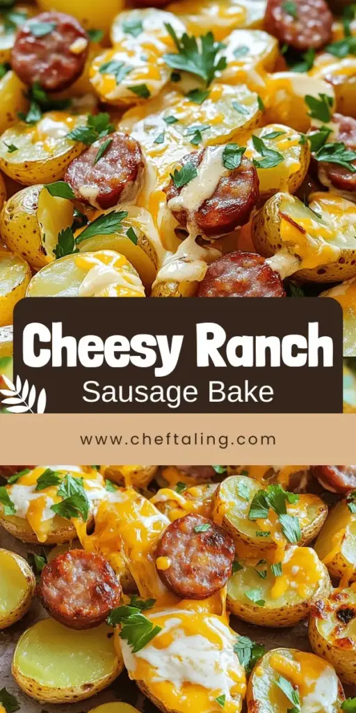 Satisfy your cravings with Cheesy Ranch Potatoes and Smoked Sausage Delight! This easy-to-follow recipe combines tender baby potatoes, flavorful smoked sausage, and creamy ranch dressing topped with melting cheddar cheese. Perfect for family dinners or gatherings, it takes just 40 minutes to prepare and cook. Click through to discover the full recipe and elevate your next meal with this delicious dish that everyone will love!