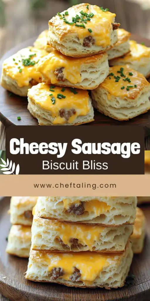 Start your day with a warm batch of cheesy sausage biscuits that are irresistibly delicious! This blog post reveals simple ingredients and step-by-step instructions to create fluffy, savory biscuits at home. Elevate your breakfast or snack time with these tempting treats that are sure to impress. Click through to explore the full recipe and learn tips for perfecting this delightful dish that combines gooey cheese and hearty sausage!