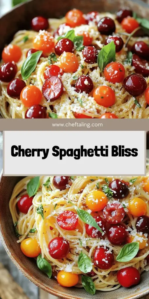 Indulge in the refreshing taste of Summer Cherry Spaghetti, a delightful dish perfect for warm days! This vibrant recipe features sweet cherries, crisp cherry tomatoes, and fresh basil, creating a meal that bursts with flavor. Easy to prepare in just 30 minutes, it’s ideal for gatherings or a cozy dinner. Discover the full recipe and transform your summer dining with this delicious pasta dish today!