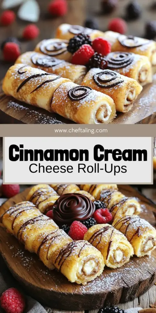 If you're looking for a quick and delicious treat, try these Cinnamon Cream Cheese Roll Ups! With just a few simple ingredients, including tortillas and cream cheese, you can whip up a sweet, flavorful snack that's perfect for any occasion. These easy-to-make roll-ups are great for parties or cozy nights at home. Click through to discover the step-by-step recipe and impress your friends and family with this delightful dessert!