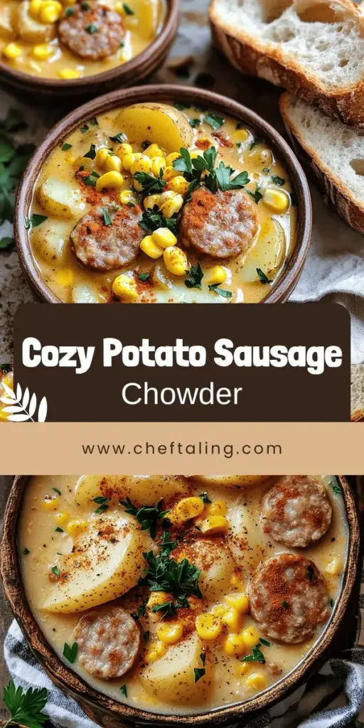 Warm up your evenings with a delicious Satisfying Potato and Sausage Chowder that's packed with flavor and nutrition. This comforting dish features tender potatoes, savory sausage, and sweet corn, making it a perfect meal for family gatherings or cozy nights in. Follow my easy recipe to create this hearty chowder that everyone will love! Click through to discover all the simple steps and tips to enjoy this delicious comfort food.