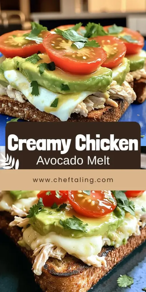 Satisfy your cravings with the Chicken Avocado Melt Sandwich, a delicious and easy-to-make recipe that packs a flavorful punch. Combine juicy shredded chicken, creamy avocado, and gooey melted cheese for a delightful meal any time of day. This versatile sandwich is perfect for customizing with your favorite veggies and seasonings. Click through to explore the full recipe and elevate your lunch game with this tasty treat!