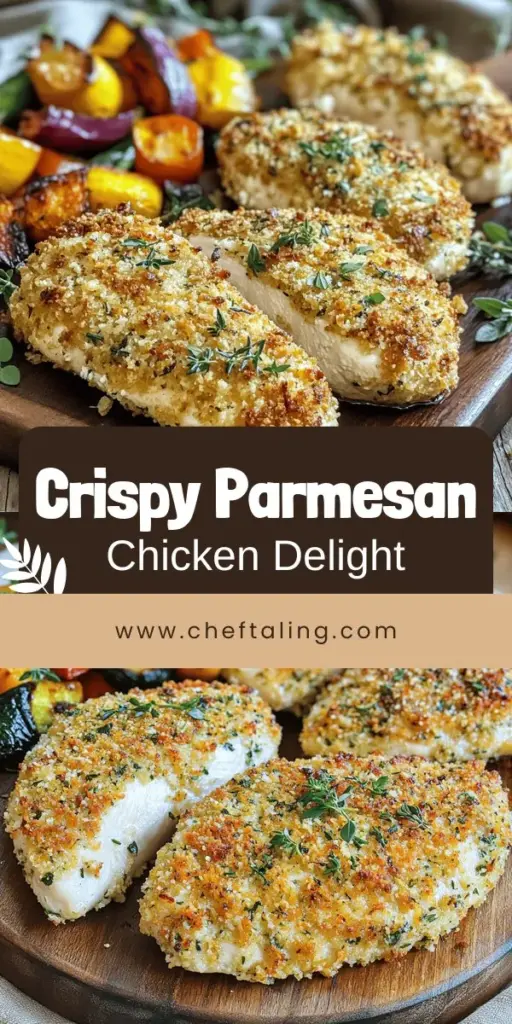 Delight your taste buds with this easy and tasty Parmesan crusted chicken recipe! This dish, featuring a crispy golden crust and flavorful herbs, is simple enough for a weeknight dinner but impressive enough for guests. Perfectly baked chicken is just a few steps away, and I provide all the tips to ensure success. Ready to elevate your dinner game? Click through to explore the full recipe and make this dish a meal to remember!