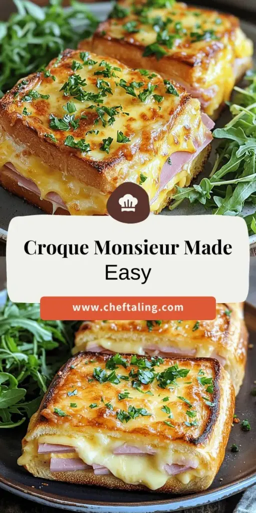 Impress your friends with a mouthwatering Croque Monsieur, the classic French sandwich that's easy to make at home! This delightful recipe guides you through essential ingredients, step-by-step instructions, and fun variations to customize your sandwich. Elevate your cooking game and enjoy rich flavors with every bite. Click through to explore the full recipe and start crafting your delicious creation today!