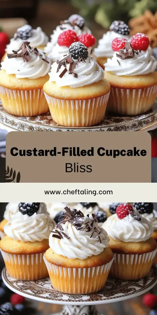 Indulge in homemade cupcakes filled with creamy custard that will delight your taste buds! This joyous treat is simple to make from scratch with essential ingredients. Learn how to create pillowy cupcakes, rich custard filling, and airy frosting that will impress everyone. Whether it's a special occasion or just a sweet craving, these cupcakes are sure to please. Click through to explore the full recipes and start baking today!