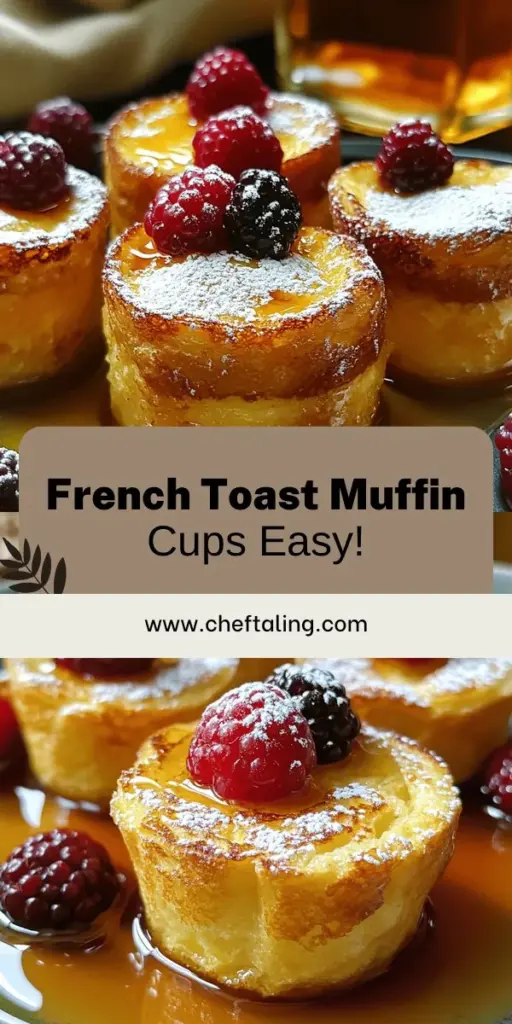 Start your mornings right with the Best French Toast Muffin Cups! This delightful and easy recipe turns classic French toast into portable muffin cups that are perfect for busy days or weekend brunch. Made with simple ingredients like brioche and eggs, these fluffy treats are customizable with your favorite toppings. Click through for the full recipe and learn how to create a breakfast that everyone will love!