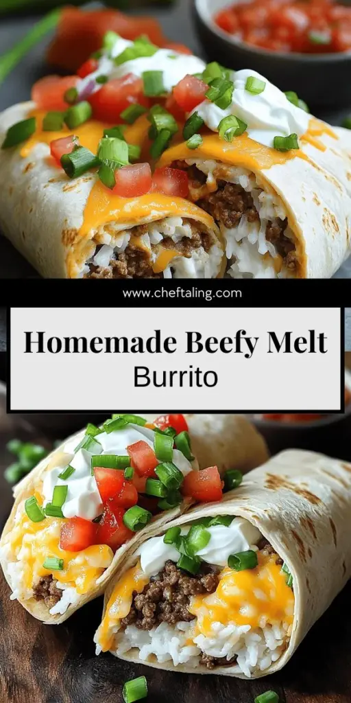 Satisfy your cravings with a homemade Taco Bell Beefy Melt Burrito! This easy recipe features ground beef, zesty taco seasoning, savory cheese, and delicious toppings, all wrapped in a warm tortilla. Perfect for family dinners or casual gatherings, you can customize it with your favorite ingredients. Click through to discover step-by-step instructions and tips to make your burritos unforgettable! Dive into flavor today!