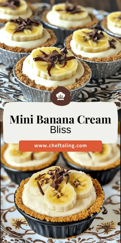Indulge in a sweet adventure with these No Bake Mini Banana Cream Pies! Perfect for any occasion, this simple recipe guides you through creating delicious, creamy pies without turning on the oven. Made with graham cracker crusts, fresh bananas, and a fluffy filling, these delightful treats are sure to impress. Click to explore the full recipe and tips for variations that will make your dessert table shine!