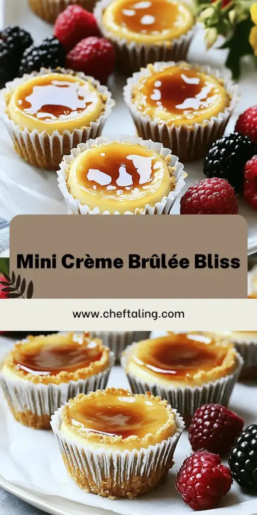 Indulge in the delightful world of baking with these Mini Crème Brûlée Cheesecakes! Perfect for impressing guests or treating yourself, these simple yet elegant desserts feature a creamy filling and a crunchy caramelized topping. This easy recipe walks you through every step with handy tips and delicious variations. Click through to explore these delightful cheesecake treats and become the star baker you’ve always wanted to be!