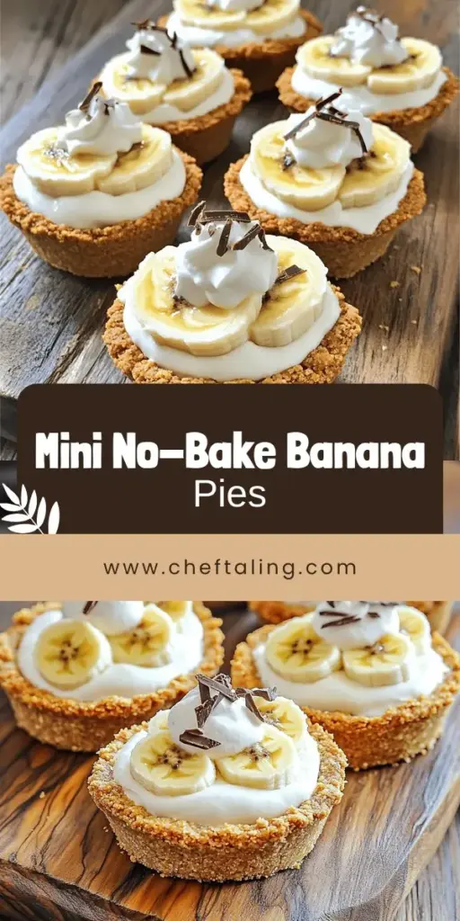 Indulge your sweet tooth with these No-Bake Mini Banana Cream Pies! These adorable, bite-sized desserts are not only easy to make but also bursting with creamy flavor. Perfect for parties, picnics, or a quiet night in, this recipe guides you through creating deliciously irresistible treats without any baking hassle. Click to explore the full recipe and impress your friends and family with these delightful mini pies!