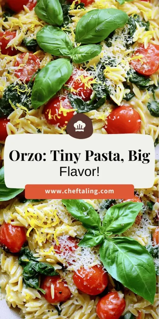 Discover the culinary adventure of orzo pasta with delightful recipes for every occasion. From refreshing salads to creamy dishes, orzo is perfect for any meal. In my blog post, Orzo Pasta Delightful Dishes for Every Occasion, I'll share tips on cooking orzo perfectly and creative ways to incorporate it into your meals. Click to explore versatile orzo recipes that will impress your family and friends while making healthy eating enjoyable!