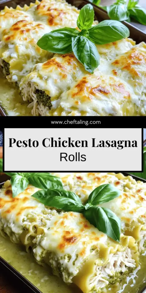 Get ready to impress your family with these Creamy Chicken Pesto Lasagna Roll Ups! This delicious recipe features tender noodles filled with savory chicken, creamy ricotta, and vibrant pesto, creating a perfect twist on traditional lasagna. Plus, it's easy to customize for any dietary need. Click through to explore the full recipe, discover tips for success, and make this mouthwatering dish for your next cozy dinner!