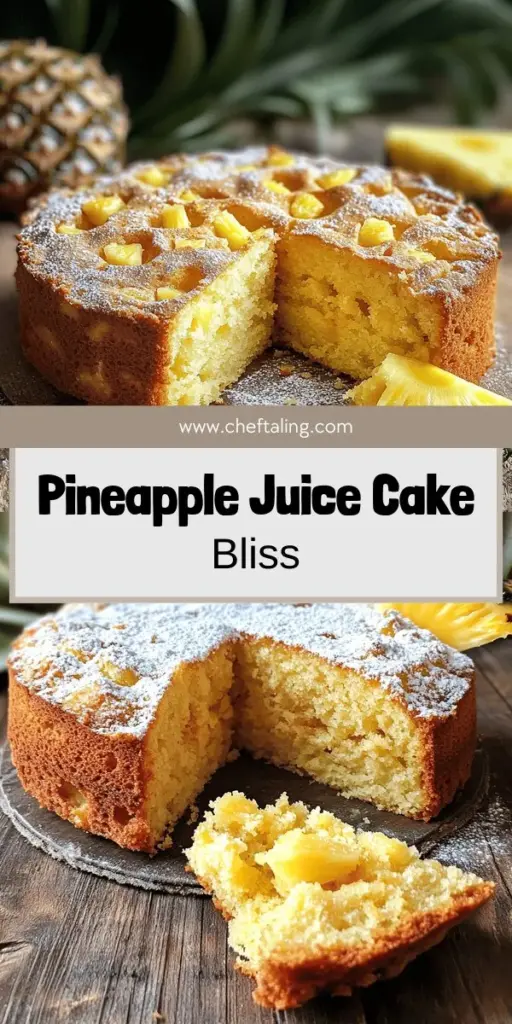 Satisfy your sweet cravings with this Tasty Pineapple Juice Cake that’s not only delightful but also easy to make! Bursting with tropical flavor, this cake is perfect for any occasion and will impress both friends and family. Follow my simple steps from gathering ingredients to serving for a slice of sunshine in your kitchen. Ready to bake your new favorite treat? Click through for the full recipe and start your baking adventure today!