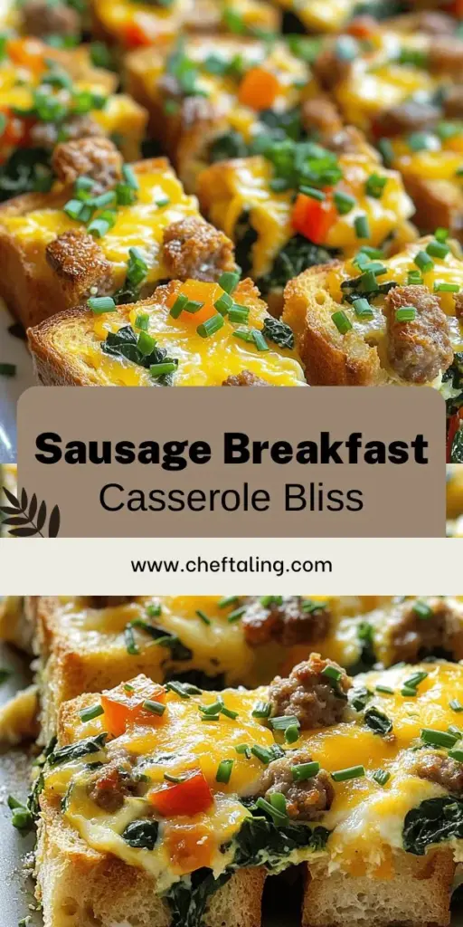 Start your day with a tasty morning delight: Breakfast Casserole with Sausage! This hearty dish features savory sausage, fresh veggies, and fluffy eggs, perfect for feeding a crowd. It's easy to make, great for brunch events, and customizable for everyone's taste. Ready to whip up this delicious breakfast? Explore the full recipe to learn how to create a delightful start to your day that everyone will love!