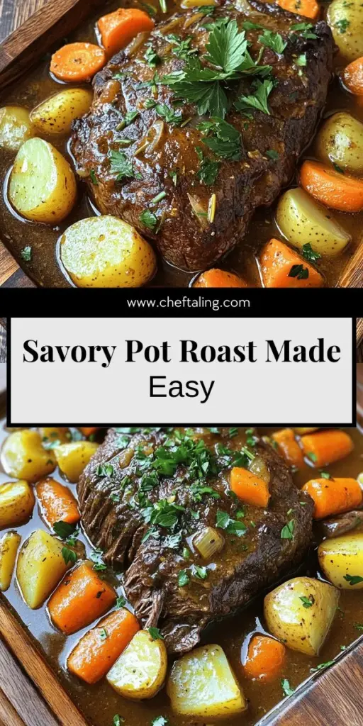 Get ready to savor every bite with this Savory Pot Roast Easy Recipe for Comfort Food! Perfect for cold evenings, this dish features a tender, flavorful beef chuck roast simmered with delicious vegetables and aromatic spices. Follow our simple steps for a hearty meal that will impress your family and friends. Don't miss out on an unforgettable dining experience—click through to explore the full recipe and make your comfort food dreams come true!
