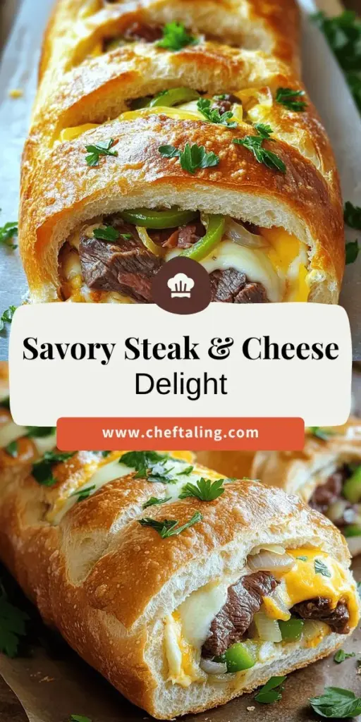 Looking for a satisfying dinner idea? Try Stuffed Steak & Cheese Bread! This delicious recipe features juicy flank steak, gooey provolone and mozzarella cheese, plus colorful vegetables, all baked inside crusty bread. It's perfect for family meals or impressing guests. Discover easy ingredients, step-by-step instructions, and tips for perfecting this savory dish. Click to explore the full recipe and elevate your dinner game!