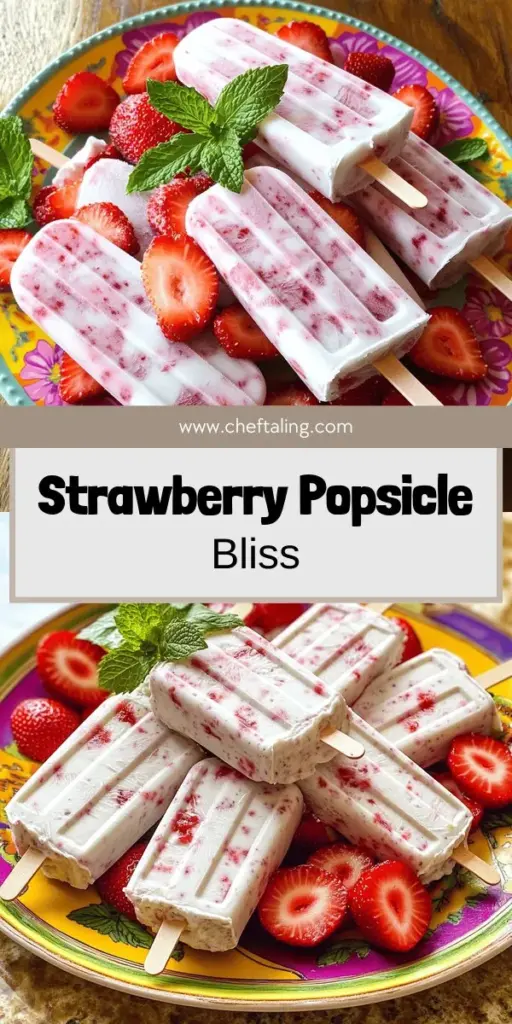 Beat the heat with these delightful strawberry popsicles! Made from fresh strawberries and your choice of liquid, these easy-to-make treats are perfect for cooling off on a warm day. Explore various sweeteners, flavors, and healthy options to customize your popsicles. Check out the full recipe and learn tips for blending and freezing so you can create your own refreshing strawberry bliss. Click to discover the sweet simplicity of homemade strawberry popsicles!