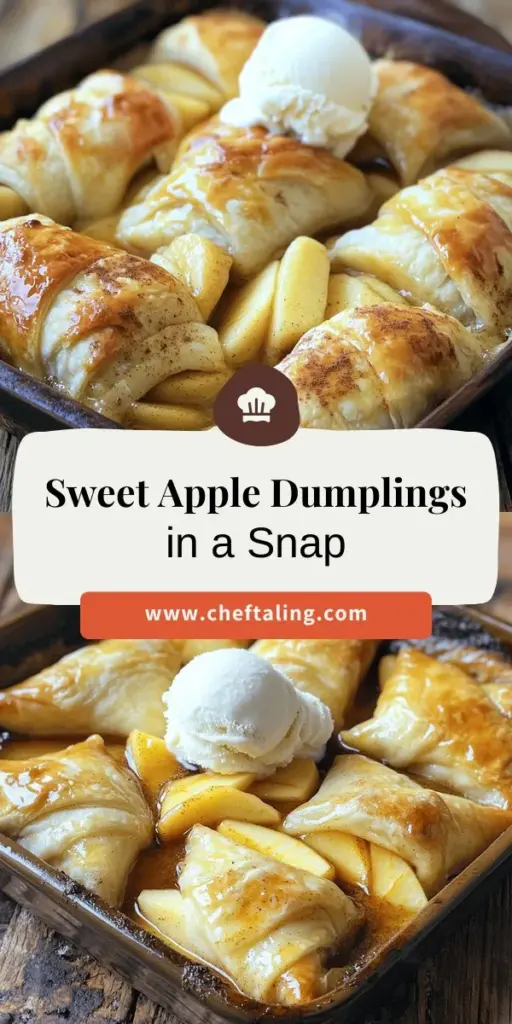 Satisfy your sweet tooth with this easy Crescent Roll Apple Dumplings recipe! Perfect for any occasion, these delicious dumplings combine tart apples and flaky crescent dough, drizzled in a warm cinnamon syrup. Follow simple steps to create a crowd-pleaser that pairs wonderfully with vanilla ice cream. Ready to bring warmth to your kitchen? Click to explore the full recipe and start baking these tasty treats today!