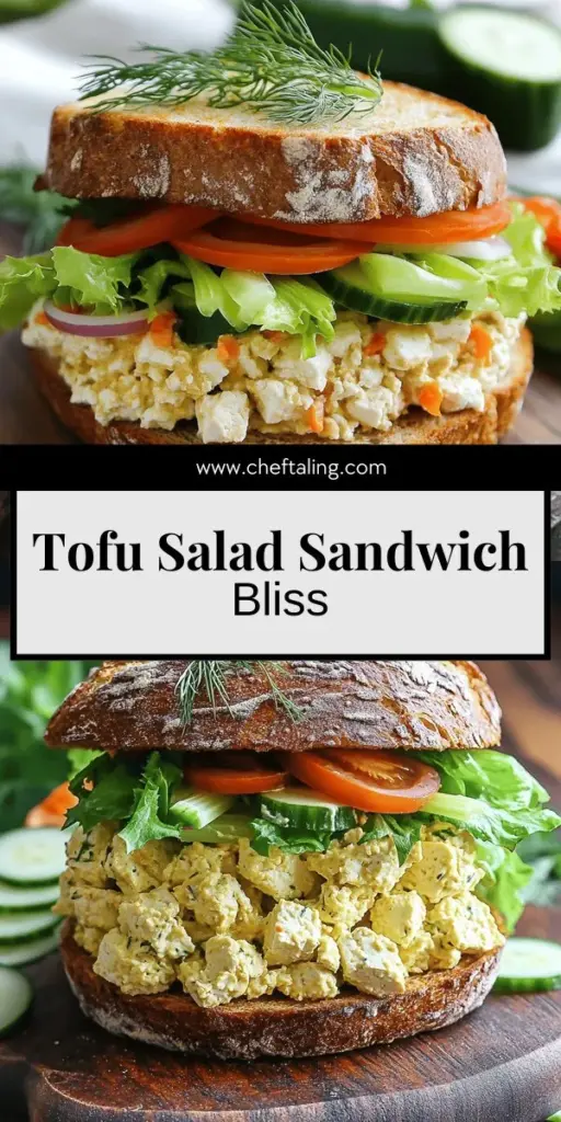 Looking for a fresh and healthy meal option? Try my delicious Tofu Salad Sandwich! This easy recipe is loaded with flavor and nutrients, perfect for lunch or a light dinner. I'll walk you through the steps to make this delightful dish and share tips for customizing it to your taste. Click through to explore the recipe and discover how to create a tasty tofu salad sandwich that's both satisfying and nutritious!