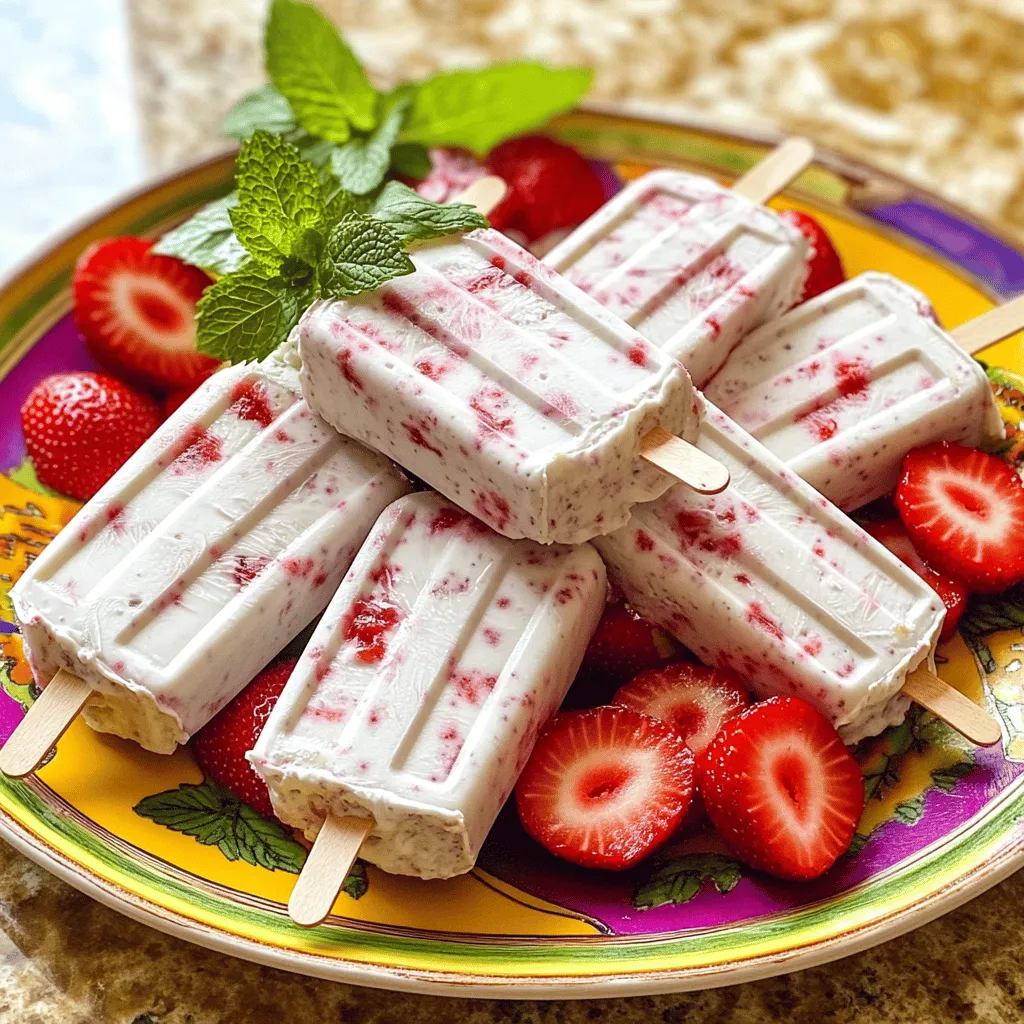 Fresh strawberries are key to this popsicle. You need ripe, sweet strawberries for the best taste. Aim for about 2 cups, hulled and sliced. This step is simple but vital. The strawberries add natural sweetness and vibrant flavor.