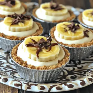 To make No Bake Mini Banana Cream Pies, gather these ingredients: