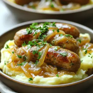 To make a great easy bangers and mash recipe, you need a few key ingredients. Start with 8 pork sausages. I suggest using herby sausages for better flavor. They add a nice taste to the dish.