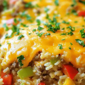 To make Easy Hamburger Rice Casserole, you need simple, fresh ingredients. Here’s what you’ll need: