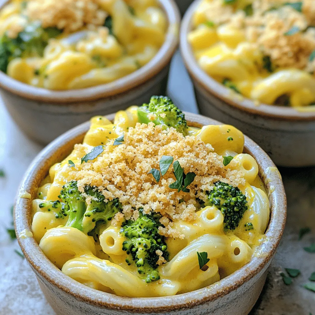 - 2 cups elbow macaroni - 2 cups fresh broccoli florets - 2 cups shredded sharp cheddar cheese - 1/2 cup grated Parmesan cheese