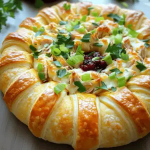 To make the savory turkey and cranberry crescent ring, you need a few simple ingredients. This easy turkey and cranberry dish comes together quickly. Here’s what you need: