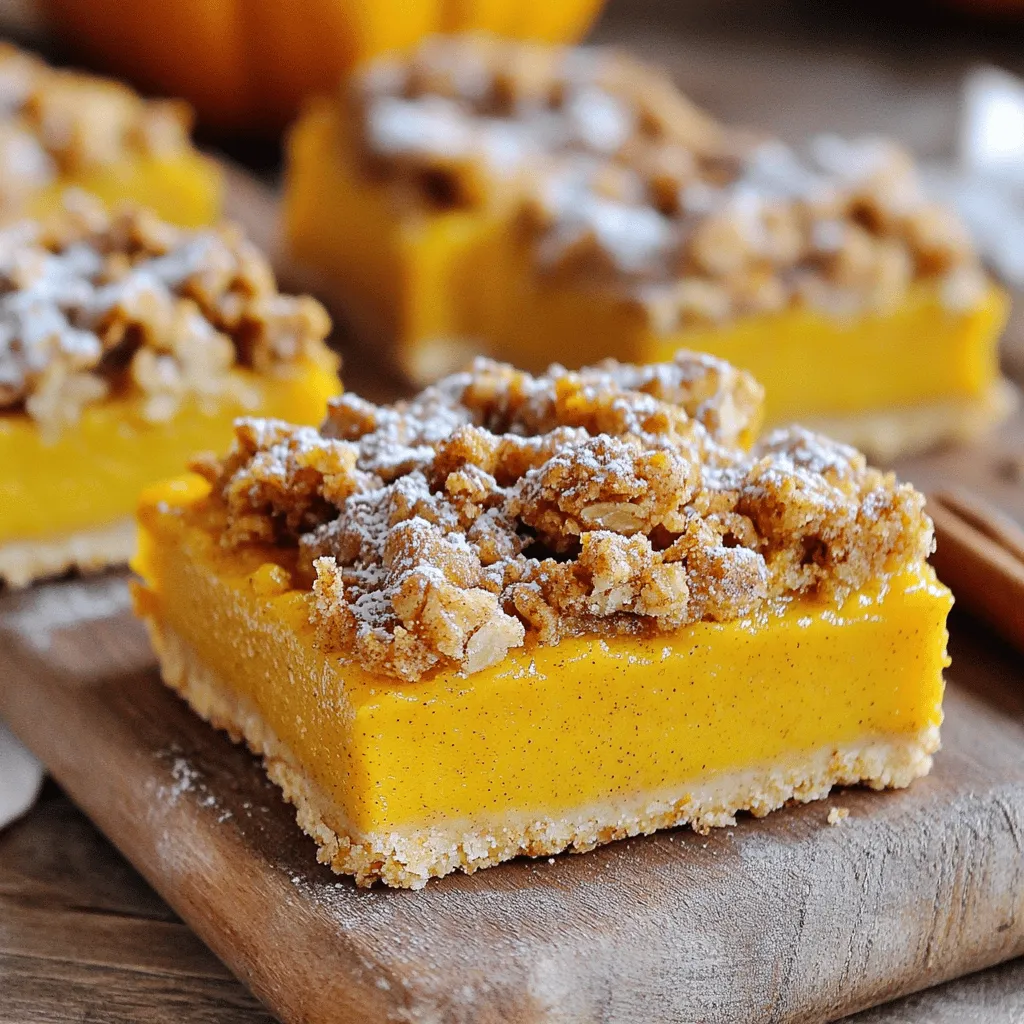 To make the perfect pumpkin pie crumble bars, you need these simple ingredients: