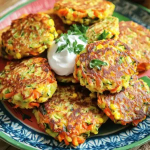 - 1 cup grated zucchini - 1/2 cup grated carrots - 1/2 cup chopped bell peppers (mixed colors) - 1/2 cup corn kernels (fresh or frozen) - 1/4 cup finely chopped green onions - 1/2 cup all-purpose flour (or gluten-free flour) - 2 large eggs - 1/2 teaspoon baking powder - 1 teaspoon garlic powder - 1 teaspoon cumin - Salt and pepper to taste - Olive oil for frying