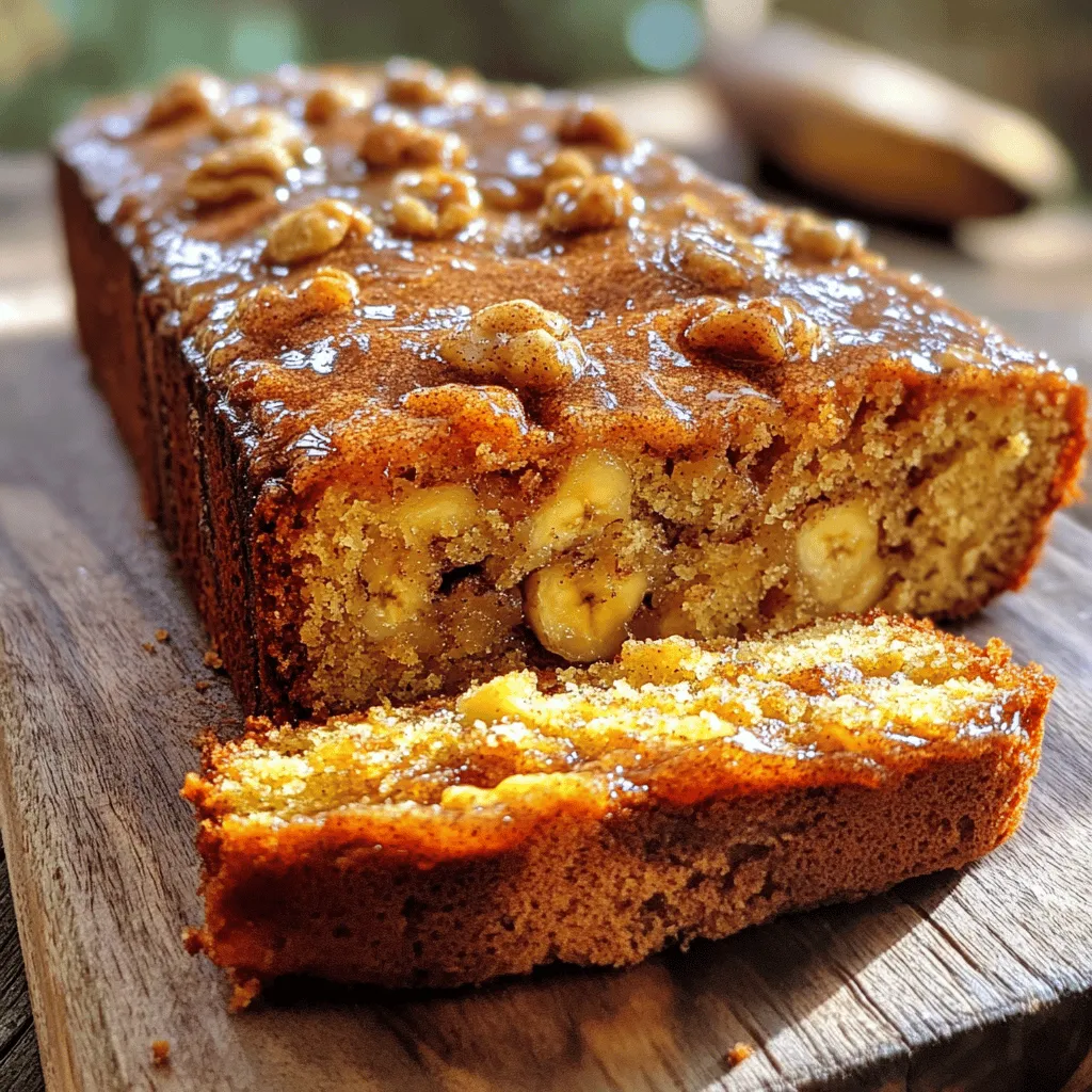 - 2 ripe bananas, mashed - 1/2 cup unsalted butter, softened - 1 cup granulated sugar - 2 large eggs - 1 teaspoon vanilla extract - 1 1/2 cups all-purpose flour - 1 teaspoon baking powder - 1/2 teaspoon baking soda - 1/2 teaspoon salt - 1/2 cup sour cream These main ingredients create a base for your banana coffee cake. The ripe bananas add natural sweetness and moisture. The unsalted butter gives it a rich flavor. Granulated sugar helps it rise and brown. Eggs bind everything together, while vanilla adds a lovely aroma. - 1/2 cup chopped walnuts - 1/2 cup chocolate chips - 1/2 teaspoon cinnamon (for topping) - 2 tablespoons brown sugar (for topping) These optional ingredients allow you to customize your cake. Chopped walnuts add a nice crunch. Chocolate chips give a sweet twist. Mixing cinnamon and brown sugar creates a delightful topping. You can mix and match to find your favorite version of this cake. - Approx. 250 calories per serving - 5g protein, 15g fat, 30g carbs per slice - Ripe bananas provide potassium and fiber. The cake offers a tasty way to enjoy fruit. Bananas help with digestion, while walnuts add healthy fats. This dish is perfect for breakfast or a snack. You can feel good knowing it has some health benefits. For the full recipe, check out the Banana Coffee Cake details. To start, you need to prepare your cake pan. Greasing the pan is key to a smooth release. Use unsalted butter or cooking spray. Make sure to cover the bottom and sides well. If you want, you can also line the pan with parchment paper. This adds an extra layer of safety. Just cut a circle for the bottom and strips for the sides. This way, your coffee cake comes out cleanly. Now it’s time to mix the batter. In a large bowl, cream the softened butter and granulated sugar together. Use a hand mixer for best results. You want it to be light and fluffy. Next, add the mashed bananas and eggs. Don’t forget the vanilla extract! Mix it all together until you see no lumps. The batter should look smooth and creamy. In a separate bowl, whisk your dry ingredients. Mix the all-purpose flour, baking powder, baking soda, and salt. This step is important. Whisking helps blend the ingredients evenly. Now, you will add the dry mix to the wet mix. Do this in parts, alternating with the sour cream. Start and end with the dry ingredients. This ensures your batter stays light and fluffy. Mix until just combined, then fold in the chopped walnuts gently. This method makes your banana coffee cake deliciously moist. You can find the full recipe above for all the steps you need! To ensure your banana coffee cake comes out perfect, use a toothpick to test for doneness. Insert a toothpick in the center of the cake. If it comes out clean, your cake is ready. If it has batter on it, bake a few more minutes. To keep your cake moist, store it in an airtight container. You can also wrap it in plastic wrap. This helps keep the cake from drying out. If you want to store it longer, consider freezing it. A common mistake is overmixing the batter. Mix just until the ingredients combine. Overmixing can make your cake tough instead of light. Another mistake is not measuring ingredients properly. Use measuring cups and spoons for accuracy. This helps ensure the right balance of flavors and textures. To achieve a moist cake, use ripe bananas. The riper they are, the more moisture and flavor they add. Mash them well to blend evenly into the batter. Enhancing the banana flavor is easy. You can add a splash of banana extract. This adds a natural taste that makes your cake even better. For an extra kick, mix in a bit of cinnamon. It pairs well with banana and adds warmth to the flavor. For the full recipe, you can refer to the [Full Recipe]. {{image_2}} You can easily add nuts to your banana coffee cake. Chopped walnuts are a classic choice. They give a nice crunch and earthy flavor. If you want a tropical twist, try coconut flakes or pecans. Pros of Adding Nuts: - Adds texture and flavor. - Boosts nutrition with healthy fats. Cons of Adding Nuts: - Some people may be allergic. - Nuts can make the cake denser. Want to take your cake up a notch? Try adding cocoa powder or chocolate chips. This gives a rich, sweet taste that pairs well with bananas. You can also play with spices. Add a dash of nutmeg or ginger for warmth. Each spice will change the flavor profile and make the cake even more special. If you need a gluten-free version, swap out all-purpose flour for almond or gluten-free flour. Make sure it has a good binding agent. For dairy-free, use coconut oil instead of butter. You can replace sour cream with almond milk or a dairy-free yogurt. These swaps keep the cake moist and tasty. To keep your banana coffee cake fresh on the counter, wrap it well with plastic wrap. This helps to keep moisture in. You can also use an airtight container. The cake stays good for about three days at room temperature. If you want to keep it longer, consider refrigerating it. To store it in the fridge, place the wrapped cake in a container. It can last up to a week this way. For long-term storage, freezing banana coffee cake works well. First, let the cake cool completely. Then, wrap it tightly in plastic wrap, followed by aluminum foil. This double wrapping prevents freezer burn. You can freeze it for up to three months. When you are ready to eat it, thaw the cake in the fridge overnight. For reheating, place slices in the microwave for about 15-20 seconds. This warms the cake gently without drying it out. At room temperature, banana coffee cake lasts about three days. It can stay fresh longer if stored correctly. Watch for signs of spoilage, like a sour smell or mold. If the cake feels overly dry or hard, it’s best to toss it. Keeping an eye on these factors helps ensure you enjoy your delicious treat at its best. For the full recipe, check the link provided. Yes, you can use frozen bananas. They add great flavor and moisture. Thaw the bananas first. You can do this by placing them in the fridge overnight. If you need them fast, place them in a bowl of warm water for about 30 minutes. Once thawed, drain any extra liquid. Then, mash them well before adding to your batter. Using frozen bananas works well and saves waste. Banana coffee cake pairs well with several drinks. I recommend a hot cup of coffee or tea. The warmth balances the cake's sweetness. For a refreshing option, serve it with cold milk or a fruit smoothie. You can also enjoy it with yogurt or fresh fruit on the side. These pairings enhance the flavors and make for a delightful snack. Yes, this recipe is great for baking in advance. You can bake the cake a day ahead. After baking, let it cool completely. Then, wrap it tightly in plastic wrap. Store it at room temperature for up to three days. For longer storage, freeze the cake. Just slice it before freezing for easy servings. This way, you can enjoy it anytime. For detailed instructions, check out the Banana Coffee Cake full recipe. Here you’ll find all the steps to make this delicious treat. In this blog post, we explored how to make delicious banana coffee cake. We covered essential and optional ingredients, step-by-step instructions, and helpful tips for a perfect bake. You learned about variations, storage tips, and answers to common questions. Banana coffee cake is fun to make and even better to eat. Whether you go classic or add your twist, enjoy the process. Happy baking, and savor every bite of your treat!