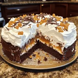 To make Better Than Anything Cake, you will need these ingredients: - 1 chocolate cake mix (plus ingredients needed on the box) - 1 can (14 oz) sweetened condensed milk - 1/2 cup caramel sauce (store-bought or homemade) - 1 cup heavy whipping cream - 1/4 cup powdered sugar - 1 teaspoon vanilla extract - 1 cup toffee bits (chocolate-covered or plain) - Shaved dark chocolate or chocolate chips for garnish You can swap some ingredients for different flavors. Try these: - Use vanilla cake mix for a lighter flavor. - Substitute butterscotch sauce for caramel for an extra twist. - For a dairy-free version, use coconut cream instead of heavy cream. - Use dairy-free condensed milk to make it vegan. Choosing the best ingredients makes your cake taste even better. Here are some tips: - Pick a high-quality chocolate cake mix for rich flavor. - Look for sweetened condensed milk with no added preservatives. - Use fresh heavy cream for the best whipped topping. - Choose toffee bits that are crunchy and flavorful. - For the chocolate garnish, select good quality chocolate for a richer taste. Now that you have the right ingredients, you are ready to create this mouthwatering cake! For the full recipe, check the details above. To start, preheat your oven to 350°F (175°C). Grab a 9x13 inch baking pan and prepare it with cooking spray or parchment paper. Next, make the chocolate cake mix according to the box instructions. This usually means adding water, eggs, and oil. Once mixed well, pour the batter into the prepared pan. Bake it for the time listed on the box. After baking, let the cake cool for about 15-20 minutes in the pan. While the cake is still warm, take the end of a wooden spoon or a skewer. Poke holes all over the top of the cake, reaching the bottom. Make sure to create plenty of holes, as this helps the cake soak up the flavors. Now, mix the sweetened condensed milk and caramel sauce in a bowl. Pour this mixture over the cake, making sure it fills all the holes. Let the cake absorb this sweet goodness. After adding the condensed milk mixture, place the cake in the refrigerator for about 2 hours. This chilling time allows the flavors to come together and the cake to set. While you wait, prepare the whipped topping. In a mixing bowl, blend the heavy whipping cream, powdered sugar, and vanilla extract. Use an electric mixer to whip until you see stiff peaks. Once the cake has chilled, frost it with the whipped cream. Finally, sprinkle toffee bits on top. For an extra touch, add some shaved dark chocolate or chocolate chips as a garnish. Enjoy your Better Than Anything Cake! For the complete recipe, check out the [Full Recipe]. To make the best whipped topping, use cold heavy cream. Cold cream whips up better. Combine it with powdered sugar and vanilla extract in a mixing bowl. Use an electric mixer on medium-high speed. Whip until you get stiff peaks, which usually takes 3 to 5 minutes. This means the cream holds its shape well. Too much whipping can turn cream into butter, so stop once you see those peaks. One big mistake is not poking enough holes in the cake. If you don’t poke enough holes, the sweetened condensed milk won’t soak in well. Also, make sure to let the cake cool a bit before adding the milk mixture. Adding it too soon can make the cake too soggy. Lastly, don’t skip chilling the cake before adding the topping. Refrigeration helps set the flavors and improves texture. To boost flavor, consider adding a pinch of salt to the whipped cream. This makes the sweetness pop. You can also drizzle some extra caramel sauce on top for a beautiful look. For a fun twist, use different toppings like crushed cookies or fresh fruit. To make your cake more eye-catching, sprinkle shaved dark chocolate or chocolate chips on top. This adds both taste and flair, making your cake a showstopper at any gathering. {{image_2}} You can change the flavor of Better Than Anything Cake easily. Try using vanilla cake mix instead of chocolate. This gives a lighter taste. For a fall twist, use pumpkin spice cake mix. The warm spices add a cozy touch. You can also mix in different extracts like almond or coconut for more fun flavors. If you need gluten-free options, use a gluten-free chocolate cake mix. Many brands taste great and work well. When using gluten-free cake mix, check the instructions. You may need to adjust the liquid ingredients. For dairy-free, swap the sweetened condensed milk with coconut milk. Use a dairy-free whipped topping for the best results. Serve Better Than Anything Cake chilled for the best taste. A scoop of vanilla ice cream pairs wonderfully with it. You can also top it with fresh berries. Strawberries or raspberries add a nice tart flavor. For a fun touch, drizzle extra caramel sauce over each slice. Make this cake your own by trying these variations. Each change adds a new layer of fun and flavor to this already amazing dessert. For the full recipe, check out the details above! Store leftover Better Than Anything Cake in the fridge. Place it in an airtight container. You can also cover the dish tightly with plastic wrap. This keeps the cake fresh and moist. Do not leave it out at room temperature for too long. If you want to enjoy a slice warm, heat it in the microwave. Use a low setting for about 10-15 seconds. Check the cake to ensure it’s warm but not hot. You can also turn leftover cake into a trifle. Layer pieces with whipped cream and fruit for a fun dessert. The cake stays good for about 4-5 days in the fridge. After that, the taste may change. If you freeze it, it can last for about 2 months. Wrap it well in plastic wrap before freezing. Just remember to thaw it in the fridge overnight before serving. Better Than Anything Cake is a treat for chocolate lovers. The mix of sweetened condensed milk and caramel makes it rich and creamy. Each bite melts in your mouth. The toffee bits add a crunchy texture, making each slice unique. It’s easy to make and always impresses guests. I love how it tastes better as it sits. The flavors blend beautifully over time, creating a dessert that’s hard to resist. Yes, you can prepare Better Than Anything Cake a day in advance. This cake tastes even better when chilled overnight. Just follow the recipe, and then refrigerate it. Cover the cake tightly with plastic wrap to keep it fresh. When you’re ready to serve, simply add the whipped topping. This makes it a great option for parties or gatherings. If your cake turns out too dry, don’t worry! You can fix it with a simple trick. Use a mixture of milk or cream and sugar. Drizzle this over the cake to add moisture. Let it soak for a while. This will help bring back some of the cake’s softness. If you make Better Than Anything Cake, the sweetened condensed milk helps keep it moist. Just remember not to overbake! You learned about key ingredients, step-by-step baking, and storage tips. Choosing the right ingredients enhances flavor and quality. Avoid common mistakes to achieve the perfect cake. Explore variations for fun twists and dietary needs. Remember to store your leftovers properly to keep them fresh. With these insights, anyone can make a delicious cake that impresses. Enjoy baking and sharing your creation with others!