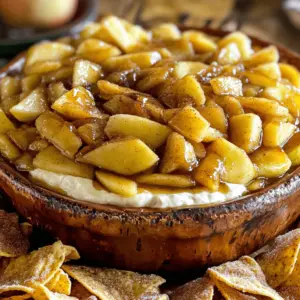 - Apples and their varieties - You need 2 large apples. I suggest using Granny Smith or Honeycrisp. They give a nice tartness that balances sweetness. - Cream cheese and sweeteners - Grab 1 cup of softened cream cheese. You will also need 1/4 cup of brown sugar and 1/2 cup of powdered sugar. These sweeteners enrich the dip. - Tortilla and baking essentials - For the cinnamon chips, use 4 large flour tortillas. You’ll also need 3 tablespoons of melted butter and 1/4 cup of granulated sugar mixed with 1 tablespoon of cinnamon. This mix creates a sweet, crunchy chip. For the full recipe, check out the instructions next! Prepping the apples First, peel and core the apples. I like to use Granny Smith or Honeycrisp. They add a nice tartness. Next, dice the apples into small pieces. In a medium bowl, mix the diced apples with 1/4 cup of brown sugar, 1 teaspoon of cinnamon, and 1 tablespoon of lemon juice. Stir this mixture well. This will help the apples stay fresh and tasty. Combining the cream cheese mixture In another bowl, add 1 cup of softened cream cheese. Then, mix in 1/2 cup of powdered sugar and 1 teaspoon of vanilla extract. Use a hand mixer or a whisk. Blend until the mixture is smooth and creamy. This cream cheese layer will be rich and sweet. Layering the ingredients Now, take a serving dish or pie plate. Spread the cream cheese mixture evenly across the bottom. Next, layer the apple mixture on top. Make sure to spread the apples out evenly. This way, every bite will have both the creamy dip and the sweet apples. Cutting the tortillas For the cinnamon chips, grab 4 large flour tortillas. Cut each tortilla into triangles. You can use a pizza cutter for quick and easy cuts. Preparing and baking the chips Next, brush one side of each triangle with 3 tablespoons of melted butter. Then, mix 1/4 cup of granulated sugar with 1 tablespoon of cinnamon. Sprinkle this mixture over the buttered side of the tortilla triangles. Place them on a baking sheet, sugar side up. Bake in a preheated oven at 350°F for 10-12 minutes. They should be golden and crispy. After baking, let the chips cool for a moment. Now you are ready to enjoy the warm apple pie dip with the crunchy cinnamon chips! For the complete recipe, check out the [Full Recipe]. For the best apple pie dip, choose the right apples. I love using Granny Smith or Honeycrisp apples. These apples give a great balance of sweet and tart. Their firm texture holds up well when cooked. To enhance the apple flavor, add a splash of lemon juice. This brightens the taste and keeps the apples from browning. You can also sprinkle a little extra cinnamon on the apples. This adds warmth and depth to the dish. To make a smooth cream cheese mixture, let the cream cheese sit out for a bit. It should be soft before mixing. This helps it blend well with the powdered sugar and vanilla extract. Use a hand mixer for the best results. Adjusting sweetness is key to your dip’s flavor. Start with the 1/2 cup of powdered sugar. Taste it and add more if you like it sweeter. Everyone's taste is different, so make it just how you like! For the full recipe, check out the complete instructions above. {{image_2}} You can easily change the flavor of the dip. Adding nuts or raisins gives it a nice crunch. Chopped pecans or walnuts work great. Just mix them in with the apples. You can also try adding raisins for a sweet twist. They pair well with the apples and spices. If you want to change the spices, you can. Instead of cinnamon, use nutmeg or allspice. These spices add warmth and depth. You can even mix spices for a unique flavor. Experiment and find what you like best! You don’t have to use just flour tortillas for the chips. You can try corn tortillas for a different taste. They add a nice texture and flavor. If you want, you could even use whole wheat tortillas. This gives a fun twist to the classic chip. When it comes to cooking the chips, you have options. Baking them is a healthier choice. They turn out crispy and less oily. Frying gives a rich taste but adds extra calories. Choose the method that fits your diet and mood. For the full recipe, check out the details above. Enjoy creating your perfect apple pie dip! To keep your apple pie dip fresh, store it in an airtight container. Place it in the fridge. It can stay good for up to three days. If you have leftover cinnamon chips, store them in a separate container. Keep them in a cool, dry place. They will stay crisp for one to two days. To reheat the dip, use a microwave-safe dish. Heat it in the microwave for about 30 seconds. Stir the dip after heating to warm it evenly. If you want to refresh the cinnamon chips, pop them in the oven at 350°F for about 5 minutes. This will make them crispy again and ready for dipping. Enjoy your apple pie dip with warm chips! For the complete recipe, check out the Full Recipe. You can serve many tasty treats with apple pie dip. Here are some fun ideas: - Graham crackers - Pretzel bites - Vanilla wafers - Fresh fruit slices like bananas or strawberries - Marshmallows These options add more flavor and fun to your snack. You can mix and match to find the best pairings for you. Yes, you can prepare this dip ahead of time. Here’s how to do it: - Make the dip and store it in a sealed container in the fridge. - Mix the apple filling but add it right before serving. This keeps the apples fresh. - You can also prep the cinnamon chips. Store them in an airtight container to keep them crispy. Making this dip in advance saves time and lets you enjoy the moment! The apple pie dip lasts about 3-4 days in the fridge. Here are some tips for keeping it safe: - Always store it in a sealed container. - Keep it cold until you are ready to serve. - If you notice any change in smell or color, it’s best to throw it away. By following these tips, you can enjoy your delicious dip longer! You can find the full recipe [Full Recipe]. You learned how to make a tasty apple pie dip. We discussed key ingredients like apples, cream cheese, and tortillas. I shared steps to prep and bake, plus tips to select the best apples. You can try fun variations and storage tips to enjoy this dip longer. Remember, homemade dip tastes best fresh, but you can keep it safe too. Enjoy creating this treat with friends and family, and let your own flavors shine!