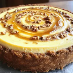 - 1 package of cinnamon roll dough (8 rolls) - 1 cup cream cheese, softened - 1/2 cup granulated sugar - 1 teaspoon vanilla extract - 1 cup sour cream To make this cheesecake, you need a few key ingredients. First, the cinnamon roll dough forms the crust. It gives a sweet and soft base. Then, you’ll mix cream cheese, sugar, and sour cream for a rich and creamy filling. Vanilla extract adds a nice touch of flavor. - 1/4 cup honey - 1 teaspoon ground cinnamon - 1/4 teaspoon salt - 1/2 cup caramel sauce, for drizzling - 1/4 cup pecans, chopped (optional) Adding honey and ground cinnamon boosts the flavor. Honey brings a natural sweetness. The caramel sauce on top adds a delightful richness. Pecans are optional but add a nice crunch if you like. They also enhance the visual appeal of the dish. - 9-inch springform pan - Mixing bowls - Electric mixer - Measuring cups and spoons Having the right tools makes cooking easier. A 9-inch springform pan is perfect for baking this cheesecake. Use mixing bowls for combining your ingredients. An electric mixer makes blending the cream cheese and sugar quick and easy. Finally, measuring cups and spoons help you get the right amounts for each ingredient. For the full recipe, check out the complete guide to this dessert. - Preheat your oven to 350°F (175°C). - Take the cinnamon roll dough out of the package. Cut each roll into quarters. - Press the rolled pieces evenly into the bottom of a greased 9-inch springform pan. - In a large bowl, blend the softened cream cheese and granulated sugar until smooth. - Add in the vanilla extract, sour cream, honey, ground cinnamon, and salt. Mix until combined. - Carefully incorporate the eggs, one at a time. Blend gently after adding each egg. - Pour the cheesecake batter over the cinnamon roll crust. Spread it evenly with a spatula. - Bake in the preheated oven for 40-45 minutes. The center should be set but jiggly. - Turn off the oven and crack the door open. Let the cheesecake cool inside for one hour. This helps prevent cracking. - After cooling, refrigerate the cheesecake for at least 4 hours, or overnight, for the best taste. You can find the full recipe for this delicious treat in the earlier sections. To get a creamy cheesecake, start with soft cream cheese. Cold cream cheese can make the mix lumpy. Always let your cream cheese sit out for about 30 minutes before you begin. This helps it blend smoothly. Also, using room temperature eggs helps the batter mix well. You can boost flavor by adding spices. A dash of nutmeg or extra cinnamon makes a big difference. You can also mix in a splash of almond or vanilla extract for a unique taste. For toppings, consider using fresh fruit or chocolate chips. These add color and extra flavor to your cheesecake. A drizzle of caramel sauce on top makes your cheesecake look great. You can use a squeeze bottle for neat lines. For a fun twist, try serving slices with a dollop of whipped cream. You might also want to place some pecans on the plate for crunch. Remember, we eat with our eyes first, so make it pretty! For the full recipe, check out the section titled "Full Recipe." {{image_2}} You can have fun with flavor twists for your cheesecake. - Chocolate Chip Cinnamon Roll Honeybun Cheesecake: Add semi-sweet chocolate chips into your cheesecake mix. They will melt slightly and create gooey pockets of chocolate. It pairs well with the sweetness of honey and cinnamon. - Pumpkin Spice Cinnamon Roll Cheesecake: Mix pumpkin puree and pumpkin spice into the cream cheese. This adds a warm, cozy flavor that is perfect for fall. The spiced notes will blend nicely with the cinnamon roll crust. You can easily adapt this recipe to fit dietary needs. - Gluten-free options: Use gluten-free cinnamon roll dough. Many brands offer this now, making it easy to enjoy cheesecake without gluten. - Vegan alternatives: Replace cream cheese with a vegan cream cheese. Use flax eggs or apple sauce instead of regular eggs. This makes a delicious vegan version of the cheesecake. Seasonal ingredients add a fresh touch. - Holiday-themed toppings: For Christmas, top with crushed candy canes or a sprinkle of nutmeg. These add festive cheer and a seasonal taste. - Incorporating seasonal fruits: In summer, fresh berries like strawberries or blueberries can brighten your cheesecake. They offer a nice tart contrast to the sweet flavors. Feel free to explore these variations and make the recipe your own. For the complete method, check the Full Recipe. To keep your cheesecake fresh, place it in the fridge. Use an airtight container or cover it tightly with plastic wrap. This keeps it moist and tasty. If you have a lot left, you can freeze it. Cut it into slices first, then wrap each slice in plastic wrap. Place wrapped slices in a freezer-safe bag. This way, you can enjoy it later! When you're ready to eat your cheesecake, reheat it gently. The best way is to let it sit at room temperature for about 30 minutes. You can also warm it in the microwave at low power. Heat for about 10-15 seconds at a time. Check it often to avoid sogginess. You want it warm, not hot! If stored properly, your cheesecake can last in the fridge for about 5 days. Always check for any changes in smell or texture. If it looks different or smells off, it's best to throw it away. In the freezer, it can last for 2-3 months. Just remember to label the date. Enjoy your delicious treat! Making this cheesecake takes about 5 hours. The prep time is around 20 minutes. After that, you need to bake it for about 40 to 45 minutes. Cooling in the oven helps prevent cracks. You should chill it in the fridge for at least 4 hours. If you can, let it sit overnight for the best flavor. Yes, you can freeze this cheesecake. First, let it cool and chill in the fridge. Once it is cold, wrap it tightly in plastic wrap. Then, place it in a freezer-safe container or bag. It will stay good for about 2 to 3 months. To defrost, move it to the fridge overnight before serving. This keeps it smooth and tasty. If you need a swap for cream cheese, try using Greek yogurt. It gives a similar tangy flavor but is lighter. You can also use silken tofu for a dairy-free option. Another choice is mascarpone cheese; it is richer but works well. These swaps can fit different diets and keep the cheesecake creamy. In this blog post, we explored how to make Cinnamon Roll Honeybun Cheesecake. We covered essential ingredients like cinnamon roll dough and cream cheese, along with tips for a creamy texture. You learned about kitchen tools, step-by-step instructions, and various flavor options. I hope you feel ready to create your own delicious cheesecake. The possibilities are endless, so have fun and enjoy the process!