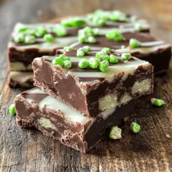 To make mint chocolate fudge, gather these simple ingredients: - 2 cups semi-sweet chocolate chips - 1 cup sweetened condensed milk - 1 teaspoon peppermint extract - 1/2 teaspoon vanilla extract - 1/4 teaspoon sea salt - 1/2 cup crushed peppermint candies (or candy canes) - 1/2 cup white chocolate chips (for drizzling, optional) These ingredients create a rich and tasty treat. The chocolate chips provide a smooth base. Sweetened condensed milk adds creaminess and sweetness. Peppermint extract gives that cool mint flavor. The sea salt helps balance the sweetness. You can add a few fun toppings to enhance your fudge: - Crushed peppermint candies (for extra crunch) - Melted white chocolate (for a pretty finish) - Sprinkles (for color and fun) These toppings elevate the dessert and make it look festive. They also add different textures, making each bite exciting. If you’re missing an ingredient, here are some swaps: - Use dark chocolate chips instead of semi-sweet for a richer taste. - Try coconut milk in place of sweetened condensed milk for a dairy-free option. - Use almond extract instead of peppermint for a different flavor. These substitutions let you adapt the recipe to your taste or dietary needs. With these options, you can still enjoy this delicious fudge. For the full recipe, check out the link above. First, take an 8x8 inch baking dish. Line it with parchment paper. Leave some paper hanging over the edges. This helps you lift the fudge out later. Lightly grease the paper with cooking spray or butter. This step ensures the fudge does not stick. Next, grab a medium saucepan. Place the semi-sweet chocolate chips and sweetened condensed milk inside. Set the heat to low. Stir the mixture gently and keep stirring until it melts. This may take a few minutes. You want it to be smooth and creamy. Remove the pan from heat when done. Now, it’s time to add flavor! Stir in the peppermint extract, vanilla extract, and sea salt. Mix until you feel the flavors blend well. Then, gently fold in the crushed peppermint candies. Save a tablespoon of these for later. This adds a nice crunch and fun look to your fudge. These steps will lead you to a delicious treat. You can follow the Full Recipe for complete details. Enjoy the process! To get smooth fudge, melt the chocolate slowly. Use low heat and stir often. This helps prevent any burning. If you notice lumps, keep stirring until it’s smooth. The sweetened condensed milk also helps create a creamy texture. One big mistake is not measuring your ingredients well. Use measuring cups for chocolate and milk. Too much chocolate can make it too thick. Another mistake is rushing to cut the fudge. Wait at least two hours for it to set. If you cut it too soon, it will be messy. For a great drizzle, melt white chocolate evenly. Use a microwave in short bursts. Stir after each burst to keep it smooth. When drizzling, use a spoon or a squeeze bottle. This gives you control and a nice look. Don't forget to sprinkle the reserved peppermint on top for a fun finish. For the full recipe, check out the Mint Chocolate Fudge section. {{image_2}} You can make mint chocolate fudge even more fun by adding nuts or other candies. Chopped walnuts or pecans give a nice crunch. You can also try adding mini marshmallows or chocolate chunks for extra sweetness. Just fold them in gently with the crushed peppermint before pouring the mixture into your pan. This will add new textures and flavors to your fudge. If you want to change the flavor, you can use different extracts. Almond extract adds a nutty taste that pairs well with mint. You can also try orange or raspberry extracts for a fruity twist. Just remember to keep the amount similar to the peppermint extract in the recipe. A little swap can make your fudge unique and exciting. For vegan or dairy-free options, you can replace the sweetened condensed milk. Use coconut cream or a non-dairy milk like almond or oat milk thickened with a bit of cornstarch. Choose dairy-free chocolate chips to keep it all plant-based. This way, everyone can enjoy the rich taste of mint chocolate fudge without worry. For the full recipe, check the earlier section. To keep your mint chocolate fudge fresh, store it in an airtight container. Place parchment paper between layers to prevent sticking. You can keep it at room temperature for up to a week. If you live in a warm area, refrigeration is best. Just be sure to let it come to room temp before serving for the best taste. You can freeze mint chocolate fudge for longer storage. Cut it into squares and wrap each piece tightly in plastic wrap. Then, place them in a freezer-safe bag. This way, they stay fresh for up to three months. When you want to enjoy a piece, take it out and let it thaw in the fridge. It will taste just as good as fresh! Mint chocolate fudge lasts about a week at room temp. In the fridge, it can last up to two weeks. If you freeze it, it can last for three months. Always check for any signs of spoilage, like off smells or changes in texture. This way, you can enjoy your fudge safely! For the full recipe, check out the earlier sections. You can tell the fudge is set when it feels firm to the touch. After chilling, it should hold its shape. If you gently press down, it should not leave an indent. It usually takes about two hours in the fridge. For best results, let it chill overnight. Yes, you can use milk chocolate or dark chocolate. Each will give a unique taste. Milk chocolate makes it sweeter, while dark chocolate adds a rich flavor. You can mix chocolates too for a fun twist. You can find mint chocolate fudge at many local bakeries or candy shops. Many grocery stores also carry it, especially around holidays. If you want a special treat, try looking online. Some specialty stores ship fudge right to your door. You can make fudge without condensed milk by using coconut milk or almond milk. Replace the sweetened condensed milk with an equal amount of coconut milk. You may need to add a bit of sugar to keep it sweet. Leftover fudge is great for many treats! You can chop it up and mix it into ice cream. It also works well in brownies or cookies. Try melting it to make a sauce for cakes or pancakes. With a little creativity, the options are endless! This blog post covered how to make mint chocolate fudge from start to finish. We went over the ingredients needed, optional toppings, and substitutions. You learned the step-by-step process to prepare, melt, and flavor your fudge. I shared tips for a smooth texture and common mistakes to avoid. Variations included nuts, different flavors, and vegan options. Finally, we discussed storage tips and answered common questions. Now, you can confidently make your own mint chocolate fudge at home! Enjoy each step and get creative with it.