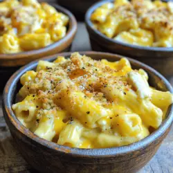 - 2 cups elbow macaroni - 2 cups cooked chicken, shredded - 1 cup shredded sharp cheddar cheese - 1 cup shredded mozzarella cheese - 2 tablespoons honey - 1 teaspoon black pepper - 1/2 teaspoon salt - 1/2 teaspoon garlic powder - 1/4 teaspoon onion powder - 2 cups milk - 1/4 cup all-purpose flour - 3 tablespoons butter - 1/2 cup breadcrumbs (for topping) To make honey pepper chicken mac and cheese, gather these fresh and simple ingredients. The elbow macaroni serves as the base, providing a perfect texture. Cooked chicken adds protein and flavor. The combination of sharp cheddar and mozzarella gives a creamy, cheesy quality that everyone loves. For seasoning, honey adds sweetness, while black pepper gives a nice kick. Salt, garlic powder, and onion powder boost the flavors. The milk and flour create a smooth cheese sauce, while butter adds richness. Finally, breadcrumbs on top create a delicious crunchy layer. These ingredients come together to create a comforting dish. You can find the full recipe below to help you enjoy this delightful meal. First, boil the elbow macaroni in a large pot. Use salted water. Cook it until it is al dente. This means it should be firm but not hard. Drain the pasta and set it aside. Now, take a bowl and mix the shredded chicken with seasonings. Add honey, black pepper, salt, garlic powder, and onion powder. Stir until the chicken is well coated. This will give the chicken a sweet and spicy flavor. In a large saucepan, melt the butter over medium heat. Then, add the flour and whisk it for about one to two minutes. This will help thicken the sauce. Next, gradually add the milk while stirring. Keep stirring until the sauce thickens, which takes about five to seven minutes. Then, reduce the heat and stir in the cheddar and mozzarella cheese. Wait until it melts and becomes smooth. Combine all ingredients by adding the cooked macaroni and honey-pepper chicken to the cheese sauce. Stir well to mix everything. Preheat your oven to 350°F (175°C). Transfer the mixture into a greased baking dish. Sprinkle the breadcrumbs evenly on top. Finally, bake for 20 to 25 minutes, until the top is golden brown and the cheese bubbles. Enjoy your delicious Honey Pepper Chicken Mac and Cheese! For the full recipe, refer to the earlier section. - Ensure pasta is properly cooked and not overcooked. Al dente pasta holds up better. - Melt cheese over low heat for a smooth consistency. This avoids clumps in your sauce. - Garnish with black pepper and honey before serving. This adds a nice touch of flavor. - For clumpy cheese sauce, whisk vigorously while adding milk. This helps break up lumps. - If your mac and cheese seems dry, stir in a bit of extra milk. This will help moisten it. Follow these tips for the best results when making Honey Pepper Chicken Mac and Cheese. Check the Full Recipe to ensure your dish turns out perfect! {{image_2}} You can change the pasta type. Try penne, shells, or even gluten-free options. Using rotisserie chicken makes this dish quick and easy. You can also use grilled chicken or turkey. For cheese, mix it up! Use gouda, fontina, or even pepper jack for a kick. Want to spice things up? Add jalapeños for heat. If you prefer a smoky taste, try smoked paprika. You can also mix in some garlic or herbs like thyme or basil. Each addition will make your dish unique and flavorful. If you need a gluten-free option, use gluten-free pasta and flour. This way, everyone can enjoy this tasty dish. Always check labels to ensure all ingredients are gluten-free. You can also use dairy-free cheese options for a dairy-free version. To keep your honey pepper chicken mac and cheese fresh, store it in an airtight container. Place it in the fridge within two hours of cooking. This helps prevent bacteria. The mac and cheese will last for three to five days. Make sure to let it cool down before sealing it up. To reheat your leftovers, use the oven for the best results. Set it to 350°F (175°C). Place the mac and cheese in a baking dish. Add a splash of milk to help keep it creamy. Cover the dish with foil to prevent drying out. Heat it for about 20 minutes or until it’s hot and bubbly. You can also use the microwave if you're in a hurry. Just stir it halfway through and add a little milk. Yes, you can freeze honey pepper chicken mac and cheese! To do this, let it cool completely first. Then, transfer it to a freezer-safe container. It can last for up to three months in the freezer. When you're ready to eat it, thaw it overnight in the fridge. Then, reheat it in the oven or microwave. Enjoy this delicious meal even when it’s made ahead! It takes about 45 minutes in total. The prep time is 15 minutes, and cooking takes 30 minutes. You boil the pasta first and then make the cheese sauce. After that, you mix everything and bake it. It's a quick and tasty meal! Yes, you can make this dish ahead. Cook the pasta and chicken, then mix with the cheese sauce. Store it in the fridge for up to two days. When ready, bake it as per the instructions. This makes meal prep easy! Absolutely! The flavors are mild and sweet. Kids usually love the mix of cheese and chicken. If your child is picky, you can adjust the spice. Cut back on the pepper or use less honey to make it less sweet. This dish pairs well with a simple salad or steamed veggies. You can also serve it with garlic bread or a light soup. These sides balance the meal and add freshness. Enjoy your meal with family or friends! This blog post showed you how to make delicious honey pepper chicken mac and cheese. We covered the key ingredients and step-by-step instructions. You learned cooking tips and how to fix common problems. I also provided ideas for variations and storage options. Try adding unique flavors and different cheeses for your family’s taste. With these tips, you can enjoy a tasty and easy meal. Cooking can be fun and satisfying, so dive in and make this dish your own!