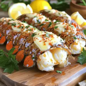 - 4 lobster tails - 1/2 cup unsalted butter - 4 cloves garlic, minced - 1 tablespoon fresh lemon juice - 1 teaspoon paprika - 1/2 teaspoon sea salt - 1/4 teaspoon black pepper - 2 tablespoons fresh parsley, finely chopped - Lemon wedges (for serving) To make garlic butter lobster tails, you need a few key ingredients. First, the lobster tails are the star of the dish. Choose fresh ones for the best flavor. Next, butter adds richness, while garlic gives it that amazing aroma. Fresh lemon juice brightens the dish. For seasoning, paprika adds a nice smoky hint. Sea salt and black pepper bring out all the flavors. Finally, fresh parsley adds color and freshness as a garnish. Lemon wedges on the side help enhance the taste with a zesty kick. If you want the full recipe, check it out [here](#). To prep lobster tails, grab kitchen scissors. Cut the top shell down the center. Stop just before the tail fins. This keeps the tail intact. Next, use your fingers to gently pry the shell open. Be careful here; you want to do this slowly. Handling lobster can be tricky. Always wash your hands after touching raw seafood. If you use gloves, that works too. Now, let's make the garlic butter sauce. Start with a small saucepan. Melt the unsalted butter over medium heat. Add the minced garlic after the butter melts. Sauté it for 1-2 minutes. You want the garlic fragrant but not browned. Browned garlic can taste bitter, and we don’t want that. Once done, take it off the heat. Stir in fresh lemon juice, paprika, salt, and pepper. This mix will add a burst of flavor to the lobster. Preheat your oven to 400°F (200°C). Place the lobster tails on a baking sheet. Make sure the flesh side is up. Brush them with the garlic butter sauce. Drizzle some sauce inside the shells too. This helps keep the meat juicy. Bake the tails for 12-15 minutes. Check for doneness; the flesh should look opaque and firm. Halfway through, baste them with more garlic butter. This adds extra flavor and moisture. Once done, sprinkle with fresh parsley and serve with lemon wedges for a zesty touch. For the full recipe, check the beginning of the article. When you want the best lobster tails, look for a few key signs of freshness: - The shells should feel firm and hard. - Look for shiny and moist tails. - Fresh tails have a mild ocean scent, not a strong or fishy smell. For purchasing, your best sources are local fish markets or trusted grocery stores. Online seafood markets also offer quality options. Always check reviews to ensure freshness and quality. While baking is a classic method, other cooking styles can enhance your lobster tails: - Grilling gives a smoky flavor. Brush the tails with garlic butter and grill them for about 8-10 minutes. - Broiling cooks the tails quickly. Place them under the broiler for 6-8 minutes, keeping an eye on them. Remember, cooking times depend on tail size. For smaller tails, reduce the cooking time. Larger tails may need a few extra minutes to cook through. To make your garlic butter lobster tails shine, consider these side dishes: - Garlic bread pairs well with the buttery taste. - A fresh green salad adds crunch and balance. - Roasted vegetables bring a nice contrast to the meal. For beverages, try these options: - A crisp white wine like Sauvignon Blanc enhances the flavors. - Sparkling water with lemon is a refreshing choice if you prefer non-alcoholic drinks. Enjoy your meal and explore the [Full Recipe] for complete details! {{image_2}} You can spice up your garlic butter for lobster tails in many ways. Adding fresh herbs, like thyme or basil, gives a nice twist. You can also try red pepper flakes for heat. For a citrus kick, mix in some lime zest. Different flavored butters can also enhance your dish. Consider mixing in smoked paprika for a smoky taste. Or, try herb-infused butter by blending in fresh dill or chives. Each choice adds a unique flavor to the lobster tails, making your meal exciting. Grilling garlic butter lobster tails creates a smoky flavor. Just brush your tails with garlic butter and place them on the grill. Grill over medium heat for about 6-8 minutes. This method gives a nice char and enhances the taste. Boiling is another option. Boil the lobster tails for about 5-7 minutes. After boiling, baste with your garlic butter. This method keeps the tails tender and juicy. Adjust your cooking time based on the size of the tails for best results. For more details on preparing garlic butter lobster tails, check the Full Recipe. To keep your garlic butter lobster tails fresh, store them in the refrigerator. Place the leftovers in an airtight container. This will help prevent any odors from mixing with other foods. Use the leftovers within two days for the best taste. If you want to save them longer, freezing is a good option. Wrap each lobster tail tightly in plastic wrap. Then, place them in a freezer bag. Make sure to remove as much air as possible. This helps prevent freezer burn and keeps the flavors intact. You can freeze lobster tails for up to three months. When reheating lobster tails, you want to keep them moist. The best methods include using the oven or steaming. For the oven, preheat it to 350°F (175°C). Place the lobster tails in a baking dish with a bit of water. Cover the dish with foil to trap steam. Heat them for about 10-15 minutes. If you choose steaming, fill a pot with a small amount of water. Place a steamer basket inside and bring the water to a simmer. Add the lobster tails to the basket, cover, and steam for 5-7 minutes. Both methods help maintain the lobster's tender texture. Avoid using the microwave as it can dry out the meat quickly. Enjoy your leftovers just as much as the first time! You can tell when lobster tails are done by looking at the meat. The flesh should turn from translucent to opaque. It will also feel firm when you touch it. A good way to check is by using a meat thermometer. The internal temperature should reach 140°F (60°C). If you see the meat curling away from the shell, that’s another sign it is cooked. Yes, you can use frozen lobster tails! Just make sure to thaw them first. The best way to thaw is in the fridge overnight. If you're short on time, you can put them in cold water for about 30 minutes. Cooking frozen lobster tails is similar to fresh ones, but they may need a minute or two longer in the oven. Always check the doneness carefully to avoid overcooking. If you want to avoid butter, there are great options. You can use olive oil for a lighter taste. Coconut oil also works well and adds a hint of sweetness. For a dairy-free option, try vegan butter. You can also use ghee for a rich flavor without dairy. Each option gives a nice twist to the garlic butter sauce in the Full Recipe. You can create a delicious garlic butter lobster meal using simple ingredients and steps. Start with fresh lobster tails and prepare a rich garlic butter sauce. Remember to check for freshness, and consider alternatives like grilling. Store leftovers properly to enjoy later. This dish is a perfect treat for any occasion. With practice, you’ll impress friends with your cooking. Enjoy experimenting with different flavors and techniques to make it your own. Bon appétit!