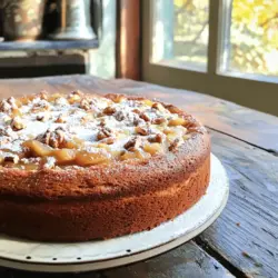 - 2 cups applesauce - 1 ½ cups all-purpose flour - 1 cup granulated sugar - ½ cup packed brown sugar The main star of our cake is applesauce. It gives moisture and natural sweetness. You can use homemade or store-bought applesauce for this recipe. Just make sure it’s smooth. All-purpose flour is the backbone of the cake. It provides structure and helps create a tender crumb. Always measure your flour correctly for the best results. We use two types of sugar: granulated and brown. Granulated sugar adds sweetness, while brown sugar offers a hint of caramel flavor and moisture. The blend creates a balanced sweetness in the cake. - 1 teaspoon baking powder - 1 teaspoon baking soda - 1 teaspoon ground cinnamon - ½ teaspoon ground nutmeg - ½ teaspoon salt - 1 teaspoon vanilla extract - 3 large eggs - ½ cup vegetable oil - 1 cup chopped walnuts or pecans (optional) - ½ cup raisins (optional) Baking powder and baking soda work together to help the cake rise. They create a light and fluffy texture. Spices like cinnamon and nutmeg add warmth and depth to the flavor. They transform the cake from simple to special. We can add nuts or raisins for texture and flavor. Walnuts or pecans give a nice crunch. Raisins add sweetness and chewiness. These are optional but highly recommended. For the full recipe, check out [Full Recipe]. Preheating the Oven Set your oven to 350°F (175°C). This heat helps the cake rise well. Preparing the Baking Pan Take a 9x13-inch baking pan. Grease and flour it or use parchment paper. This step makes it easy to remove the cake later. Combining Wet Ingredients In a big bowl, mix the granulated sugar, brown sugar, and vegetable oil. Stir it well until it looks smooth. Incorporating Dry Ingredients In another bowl, whisk together the flour, baking powder, baking soda, cinnamon, nutmeg, and salt. Slowly add this dry mix to the wet ingredients. Mix gently until just combined. Avoid over-mixing to keep the cake light. Pouring Batter into the Pan Carefully pour the batter into the prepared pan. Use a spatula to smooth the top. Baking Time and Testing for Doneness Bake the cake for 30-35 minutes. To check if it’s done, insert a toothpick in the center. If it comes out clean, the cake is ready. Let it cool for about 10 minutes in the pan. Then, transfer it to a wire rack to cool completely. Now you are ready to enjoy your old-fashioned applesauce cake! For the complete recipe, check the Full Recipe section. Importance of Not Over-Mixing To get the best texture, mix gently. Over-mixing can make the cake tough. This cake needs tenderness, so stir just until combined. You want a light and fluffy feel. Choosing the Right Applesauce Use unsweetened applesauce for this recipe. It allows the sugars to shine through. The applesauce should be smooth, but some texture is okay. If you like, make your own for more flavor. Fresh applesauce adds a nice touch. Adding Spices for Extra Flavor Spices boost the cake's taste. Besides cinnamon and nutmeg, try adding ginger or allspice. A little extra spice can make the cake special. Adjust to your liking for a warm, cozy flavor. Optional Ingredients for Varied Taste You can change this cake up by adding nuts or raisins. Walnuts or pecans add crunch. Raisins provide sweetness. If you want a more fruity cake, add chopped apples or dried fruits. Each choice adds a new layer of flavor. Dusting with Powdered Sugar For a lovely finish, dust the cake with powdered sugar. It makes the cake look fancy. Use a sifter to get an even layer. This step is simple but adds charm. Pairing with Ice Cream or Whipped Cream Serve slices with a scoop of vanilla ice cream or whipped cream. Creamy toppings balance the cake's spices. This combo makes each bite delightful. Enjoy your cake warm or at room temperature. For the full recipe, check the complete guide to old-fashioned applesauce cake! {{image_2}} You can make this cake healthier by swapping out some ingredients. Here are two easy changes: - Using Whole Wheat Flour: This flour has more nutrients and fiber. It can make the cake denser. Use the same amount of whole wheat flour as all-purpose flour in the recipe. Your cake will still taste great! - Reducing Sugar Content: You can cut down the sugar by using less granulated sugar or brown sugar. Try using half a cup less. The applesauce adds natural sweetness, so your cake will still be yummy! Want to change the flavor of your cake? Here are some fun ideas: - Adding Cocoa Powder for Chocolate Flavor: Mix in a half-cup of cocoa powder. This will give the cake a rich chocolate taste. It pairs well with the applesauce! - Using Different Nuts or Dried Fruits: You can add nuts like almonds or pecans. Dried fruits like cranberries or apricots also work well. Just make sure to chop them small, so they mix in nicely. You can adjust the cake for different seasons. Here are two tasty ideas: - Incorporating Pumpkin for Fall: Add one cup of pumpkin puree to the batter. This will give the cake a warm flavor perfect for fall. It also keeps the cake moist! - Adding Lemon Zest for a Bright Flavor: Grate the zest of one lemon into the batter. This will brighten up the cake. It gives a fresh taste that balances the sweetness of the applesauce. These variations can help you make this old-fashioned applesauce cake unique. You can find the full recipe above to enjoy these twists! To keep your Old-Fashioned Applesauce Cake fresh, store it in a cool place. Here are some best practices: - Allow the cake to cool completely before storing. - Use an airtight container to keep moisture out. - Keep the cake at room temperature if you plan to eat it within a few days. If you have leftover cake, freezing is a great option. Here’s how to freeze it properly: - Wrap the cake tightly in plastic wrap or aluminum foil. - Place the wrapped cake in a freezer-safe bag or container. - To thaw, move the cake to the fridge for several hours or overnight. This method helps maintain its taste and texture. How long does applesauce cake last? - At room temperature, it stays fresh for about 3 to 5 days. - In the fridge, it lasts for up to a week. - When frozen, it can last for up to three months. Look for these signs of spoilage: - Unpleasant odor - Mold or discoloration - Unusual texture If you notice any of these, it’s best to discard the cake. Enjoy your delicious Old-Fashioned Applesauce Cake with proper storage! For the complete recipe, check out the Full Recipe. Yes, you can. Here are some egg substitutes for baking: - 1/4 cup unsweetened applesauce per egg - 1/4 cup mashed banana per egg - 1 tablespoon ground flaxseed mixed with 3 tablespoons water (let sit for 5 minutes) These options work well in most recipes. They help bind the cake while adding moisture. Absolutely! Homemade applesauce has many benefits: - You control the ingredients. - It often tastes fresher and more vibrant. - You can adjust the sweetness to your liking. Making applesauce at home is easy. Simply cook peeled and chopped apples with a bit of water until soft. Then, mash or blend them to your desired texture. This cake pairs well with many items. Here are some ideal pairings: - Whipped cream for a light touch - A scoop of vanilla ice cream for creaminess - Caramel sauce for added sweetness For drinks, try serving it with a warm cup of tea or coffee. Both complement the spices in the cake nicely. A dense applesauce cake can come from a few common mistakes: - Over-mixing the batter can create too much gluten, leading to density. - Using too much flour or not measuring accurately can alter the texture. - Baking at too low a temperature can prevent it from rising properly. To fix these issues, mix gently when combining ingredients. Measure flour correctly. Also, ensure your oven is at the right temperature before baking. This blog post covers everything you need to know about making applesauce cake. We explored primary and additional ingredients, with clear steps for preparation, mixing, and baking. You learned tips for texture and flavor, plus fun variations and storage info. Making applesauce cake is easy and rewarding. Try different spices and add-ins to make it yours. Enjoy the warm, cozy aroma as it bakes, and remember to share with friends and family for maximum delight. Happy baking!