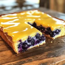 To make a delightful Lemon Blueberry Sheet Cake, gather these ingredients: - 2 cups all-purpose flour - 1 ½ teaspoons baking powder - ½ teaspoon baking soda - ½ teaspoon salt - 1 cup unsalted butter, softened - 1 ½ cups granulated sugar - 3 large eggs - 1 tablespoon lemon zest - 1 tablespoon lemon juice - 1 teaspoon vanilla extract - 1 cup buttermilk (or use milk with a tablespoon of lemon juice) - 1 ½ cups fresh blueberries (tossed in a tablespoon of flour) For flour, I recommend using a good quality all-purpose flour. It helps give the cake a light texture. Unsalted butter works best as it allows you to control the saltiness. If you need alternatives, here are some options: - Dairy-Free: Replace butter with vegan butter and buttermilk with almond milk and lemon juice. - Gluten-Free: Use a gluten-free flour blend in place of all-purpose flour. For flavor variations, you can add chopped nuts, like walnuts or pecans. You can also mix in other fruits, like raspberries or strawberries, for a fun twist. This Lemon Blueberry Sheet Cake is tasty and easy to make. You can find the full recipe to get started! Start by preheating your oven to 350°F (175°C). This step is key for even baking. Next, grab a 13x18-inch sheet cake pan. You can grease it with butter or line it with parchment paper. This will help the cake come out easily. In a medium bowl, whisk together these dry ingredients: - 2 cups all-purpose flour - 1 ½ teaspoons baking powder - ½ teaspoon baking soda - ½ teaspoon salt Set this bowl aside. Now, in a large mixing bowl, cream together 1 cup of softened unsalted butter and 1 ½ cups of granulated sugar. Use an electric mixer. Beat this mixture for about 3-4 minutes until it looks light and fluffy. Add 3 large eggs, one at a time. Mix well after each egg. Now, add in 1 tablespoon of lemon zest, 1 tablespoon of lemon juice, and 1 teaspoon of vanilla extract. Beat everything until combined. Gradually add the dry mixture to the wet mixture. Alternate this with 1 cup of buttermilk. Start and end with the dry mix. Mix until just combined. Be careful not to overmix. Now, gently fold in 1 ½ cups of fresh blueberries. Toss them in a tablespoon of flour first. This helps them stay suspended in the cake. Once fully mixed, pour the batter into the prepared pan. Then, spread it out evenly. Place the pan in the oven. Bake the cake for about 30-35 minutes. To check if it’s done, insert a toothpick in the center. If it comes out clean, the cake is ready. Once baked, let the cake cool in the pan for about 10 minutes. Then, carefully transfer it to a wire rack. Let it cool completely before serving. Enjoy your delicious Lemon Blueberry Sheet Cake! For more details, check the Full Recipe. To get the right texture, you must avoid overmixing. Mix just until the dry and wet ingredients come together. Overmixing makes the cake tough. Also, use room temperature ingredients. This helps the butter and sugar blend well. It creates a light and fluffy cake. If your eggs and buttermilk are cold, let them sit out for a bit before using them. Making your cake look great is easy! You can dust it with powdered sugar for a simple touch. Add a light glaze for sweetness. For the glaze, mix powdered sugar with lemon juice. Drizzle it over the cooled cake for extra flavor. You can also top it with fresh blueberries. Whipped cream is a great option, too. Serve with a dollop of whipped cream and extra lemon zest. These little touches make your cake pop! {{image_2}} You can easily switch up the flavors in your lemon blueberry sheet cake. If you want a new twist, try using different fruits. Here are a few ideas: - Strawberries: Fresh strawberries add a sweet touch. - Raspberries: Tart raspberries create a nice balance with the lemon. - Peaches: Juicy peaches bring a summer vibe. - Cherries: Sweet cherries can be a delightful surprise. Seasonal changes can also inspire your cake. For example, in winter, add citrus zest from oranges or limes. This gives a fresh burst of flavor even in colder months. Feel free to experiment and find your favorite mix! If you need to adapt this cake for dietary needs, there are simple ways to do so. - Gluten-Free: Use a gluten-free flour blend instead of all-purpose flour. Make sure it contains a binding agent, like xanthan gum, to keep the cake together. - Vegan Modifications: To make this cake vegan, swap the eggs for flax eggs. Mix 1 tablespoon of ground flaxseed with 3 tablespoons of water for each egg. Replace the buttermilk with plant-based milk and a splash of vinegar or lemon juice. These variations let everyone enjoy a slice of lemon blueberry bliss. For the full recipe, check out the details above! To keep your lemon blueberry sheet cake fresh, store it at room temperature. Wrap it tightly in plastic wrap or foil. This helps prevent it from drying out. If you need to store it longer, place it in the fridge. The cake stays good for about 3-4 days at room temperature. In the fridge, it can last up to a week. Just make sure to check for any signs of spoilage before serving. Freezing your cake is easy and a great way to save it for later. First, let the cake cool completely. Slice it into pieces for easy serving. Wrap each piece in plastic wrap, then place them in a freezer-safe bag. This protects the cake from freezer burn. You can freeze it for up to 3 months. To thaw, take out the pieces and leave them in the fridge overnight. You can also leave them at room temperature for a few hours. Once thawed, serve the cake as is or add a drizzle of glaze for extra flavor. Enjoy your delicious lemon blueberry sheet cake anytime! You can find the full recipe earlier in this article. What should I do if my cake is too dense? If your cake feels too dense, check your mixing. Overmixing the batter can add too much air and create a heavy texture. Also, make sure to measure your flour correctly. Use the spoon-and-level method to avoid packing it down. Adding an extra egg can help create a lighter cake too. Can I make this cake in advance? Yes, you can make this cake a day ahead. Just store it in an airtight container at room temperature. If you want to keep it fresh for longer, wrap it tightly in plastic wrap and refrigerate. You can also freeze it for up to three months. Just thaw it overnight in the fridge when you're ready to serve. What can I serve with lemon blueberry sheet cake? You can serve this cake with whipped cream or a scoop of vanilla ice cream. Fresh fruit like strawberries or raspberries also pairs well. For added zest, drizzle a lemon glaze over the top. It brings out the lemon flavor and adds a sweet touch. How can I incorporate this recipe into a celebration or event? This cake is perfect for birthday parties, picnics, or family gatherings. You can decorate it with fresh blueberries and lemon slices for a festive touch. Consider serving it with a refreshing lemonade or iced tea to complement the flavors. Why did my blueberries sink in the cake? Blueberries can sink if they are too heavy with moisture. Tossing them in flour before adding to the batter helps. This creates a barrier that keeps them floating. Make sure to fold the blueberries gently into the batter, too. This prevents them from sinking to the bottom. What alternatives can I use if I don’t have buttermilk? If you don’t have buttermilk, you can use regular milk with a bit of lemon juice. Just add one tablespoon of lemon juice to a cup of milk and let it sit for five minutes. This mimics buttermilk’s acidity, helping the cake rise beautifully. This blog post covered all you need to know for a great cake. We talked about key ingredients and gave great options for substitutions. I shared easy steps for baking and cooling your cake. You learned tips for texture and fun ways to decorate. Remember, variations can make your cake unique for any occasion. Proper storage keeps it fresh, and I answered common questions to help you succeed. With these tools, you're ready to bake with confidence and enjoy delicious results.