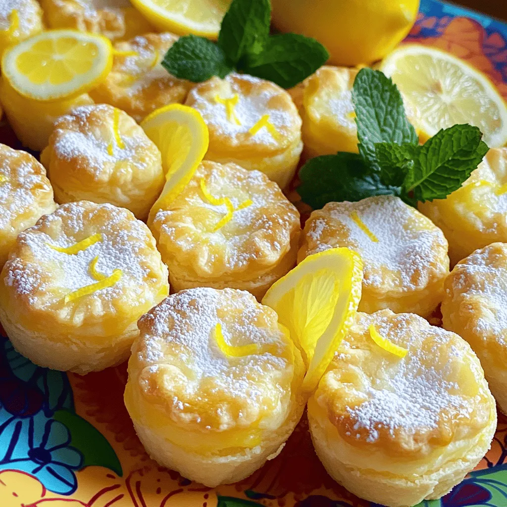 - 1 cup granulated sugar - 1/2 cup all-purpose flour - 1/4 cup unsalted butter, melted - 2 large eggs - 1 cup whole milk - 1 teaspoon vanilla extract - Zest of 2 lemons - 1/4 cup freshly squeezed lemon juice - 1/2 teaspoon baking powder - Pinch of salt - Powdered sugar, for dusting (optional) One Baby Lemon Impossible Pie has about 100 calories. It contains around 10 grams of sugar. Each pie is rich in flavor yet light in texture. They offer a sweet treat without too many calories. When picking lemons, look for ones that feel heavy for their size. Choose organic lemons when possible. They often taste better and have no harmful chemicals. If you cannot find fresh lemons, bottled lemon juice works too, but fresh is best. Always check the dates on your dairy products. Fresh milk and eggs make a big difference in taste. Start by preheating your oven to 350°F (175°C). This helps the pies bake evenly. While the oven heats, grease a 24-cup mini muffin tin. You can use non-stick spray or butter. Make sure each cup is well-coated. This step helps the pies come out easily after baking. Next, gather your mixing bowls. In one bowl, whisk together the dry ingredients: granulated sugar, all-purpose flour, and baking powder. Make sure there are no lumps. In another bowl, mix the wet ingredients. Combine melted butter, eggs, whole milk, vanilla extract, lemon zest, lemon juice, and salt. Whisk until the mixture is smooth. Now, slowly pour this wet mix into the dry ingredients. Stir gently. You want everything to combine, but don’t overmix. This keeps the texture light. Carefully pour the batter into the mini muffin tin. Fill each cup about halfway. This gives them room to rise. Place the tin in the preheated oven. Bake for about 20 minutes. You’ll know they are done when the tops are golden. Insert a toothpick into the center of a pie. If it comes out clean, they are ready. After baking, let them cool in the tin for about 5 minutes. Then, transfer them to a wire rack to cool completely. For a sweet touch, dust them with powdered sugar before serving. You can find the full recipe to guide you through these steps. Enjoy these small, tasty treats! To make Baby Lemon Impossible Pies safe for little ones, reduce the sugar. You can cut the sugar by half. This keeps the pies sweet but not too much for babies. Use organic ingredients when possible. Organic lemons taste better and are safer for kids. Choose fresh, ripe lemons for the best flavor. Serve the Baby Lemon Impossible Pies on a colorful platter. This makes them look fun and inviting. Garnish each pie with a small mint leaf or a thin lemon slice. These simple touches brighten up the dish. You can also use colorful plates or napkins to match. Kids love bright colors! Mix the ingredients gently to avoid tough pies. Overmixing can make them dense instead of light. Pay attention to baking times. Bake for about 20 minutes, but check early. Ovens can vary, and you want them golden, not burnt. Cooling is key; let them rest in the tin for 5 minutes. This helps them firm up and makes them easier to remove. {{image_2}} You can mix up the flavors of Baby Lemon Impossible Pies easily. Try adding fresh blueberries for a fruity twist. Just fold in a cup of blueberries into the batter. For a floral note, use lavender. Add a teaspoon of dried lavender to the mix. Both options bring new life to these treats while keeping that delicious lemon base. If you need gluten-free options, swap all-purpose flour with gluten-free flour blend. This change works well for texture and taste. For dairy-free pies, replace whole milk with almond or oat milk. You can also use coconut oil instead of butter. These swaps keep the pies tasty and suitable for different diets. Want to make larger pies? Use a standard muffin tin instead of a mini one. Fill each cup about two-thirds full and bake for 25-30 minutes. If you prefer different shapes, use tart pans or even silicone molds. Adjust baking times based on the size you choose. Each method gives you a fun and unique way to enjoy Baby Lemon Impossible Pies. For the complete recipe, check out the [Full Recipe]. To keep your Baby Lemon Impossible Pies fresh, store them in an airtight container. This helps prevent them from drying out. You can place parchment paper between layers to avoid sticking. Make sure they are completely cool before sealing them up. Refrigeration is best for short-term storage. You can keep the pies in the fridge for up to five days. They will stay tasty and moist. Freezing is great for longer storage. Wrap each pie in plastic wrap, then place them in a freezer bag. This keeps them fresh for up to three months. In the fridge, these pies last about five days. When frozen, they remain good for up to three months. To enjoy them after freezing, let them thaw in the fridge overnight. Reheat them in the oven before serving for the best taste. You can also find the Full Recipe to make more whenever you need! Yes, you can make these pies without eggs. Use a mixture of ground flaxseed and water as a substitute. Combine 1 tablespoon of ground flaxseed with 2.5 tablespoons of water for each egg. Let it sit for about 5 minutes until it thickens. This will help bind your ingredients just like eggs do. If you want to replace granulated sugar, use coconut sugar or honey. Both options add a nice flavor. If using honey, reduce the liquid in the recipe slightly. For a lower-calorie option, consider a sugar substitute like stevia or erythritol. Remember to follow package instructions for the right amount. To check if your pies are done, insert a toothpick into the center of one. If it comes out clean, your pies are ready. The tops should look slightly golden. If they still look wet or gooey, bake them a few more minutes. Keep an eye on them to avoid overbaking. For the full recipe, check the details above. Enjoy making these delightful Baby Lemon Impossible Pies! In this post, we covered key ingredients, from sugar to butter, and tips for quality. I shared step-by-step baking instructions, along with helpful tips to make mini pies baby-friendly. We explored flavor variations and proper storage methods to keep your pies fresh. Remember, good choices lead to great results. Keep experimenting with flavors and methods. Enjoy creating your delicious mini pies using these insights!