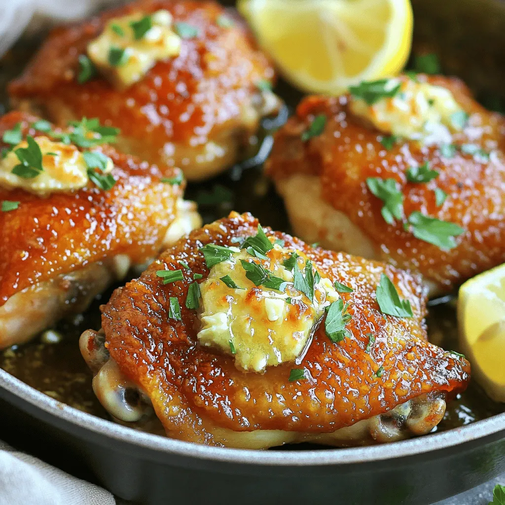 - Chicken and Spices - 4 boneless, skinless chicken thighs - Salt and pepper to taste - 1 teaspoon smoked paprika - 1 teaspoon onion powder - 1 teaspoon dried oregano - 1/2 teaspoon cayenne pepper (adjust for spice level) - Cowboy Butter Components - 1/4 cup unsalted butter, softened - 4 cloves garlic, minced - 2 tablespoons olive oil - Garnishing Elements - 2 tablespoons fresh parsley, chopped (for garnish) - Lemon wedges (for serving) This dish has simple yet bold flavors. The chicken thighs are juicy and soak up the spices. I love how the cowboy butter adds richness and depth. It’s a great mix of garlic and spices that makes every bite delightful. The garnishing elements brighten the dish, making it not just tasty but also pretty to serve. You can find the full recipe for more detailed steps and tips! To start, gather your ingredients for the cowboy butter. In a medium bowl, mix these items: - 1/4 cup unsalted butter, softened - 4 cloves garlic, minced - 1 teaspoon smoked paprika - 1 teaspoon onion powder - 1 teaspoon dried oregano - 1/2 teaspoon cayenne pepper - Salt and pepper to taste Blend these together until smooth and creamy. This butter packs a flavor punch! Next, let's prepare the chicken thighs. Pat them dry with paper towels. This step helps the skin get crispy. Season both sides with salt and pepper. In an oven-safe skillet, heat 2 tablespoons of olive oil over medium heat. Once hot, add the chicken thighs. Sear them for about 5-6 minutes on each side. Look for a nice golden-brown crust. This adds great flavor to the dish! After searing, take the chicken out of the skillet. Spread a generous tablespoon of your cowboy butter on each thigh. Make sure to cover it well. Now, place the skillet in your preheated oven at 400°F (200°C). Bake for 20-25 minutes. Use a meat thermometer to check the chicken's internal temperature. It should reach 165°F (74°C). Once done, take the chicken out of the oven and let it rest for 5 minutes. This helps keep it juicy. Garnish with fresh parsley and serve with lemon wedges. Enjoy your delightful cowboy butter chicken! For the complete recipe, refer to the Full Recipe section. Adjusting Spice Levels You can change the heat level in your dish. If you love spice, add more cayenne pepper. For a milder taste, cut back on it. Start with half a teaspoon. You can always add more if you want. Taste your cowboy butter mix before cooking. This way, you can find the right balance for your palate. Optimal Cooking Techniques Searing the chicken is key. This step brings out great flavors. Use medium heat to get a nice golden crust. Don’t rush this step; let it cook for 5-6 minutes on each side. After searing, bake the chicken in the oven. This keeps it tender and juicy. Be sure to check the internal temperature. It should reach 165°F (74°C) for safety. Ensuring Juicy Chicken Juicy chicken is all about care. Start by patting the chicken dry. This helps it sear better. Season well with salt and pepper. After baking, let the chicken rest for 5 minutes. This allows the juices to settle. When you cut into it, you’ll find a juicy and flavorful bite. Enjoy this dish with lemon wedges for a fresh touch! For the full recipe, check the Full Recipe section. {{image_2}} Adding Vegetables You can make this dish even better by adding vegetables. Toss in some bell peppers, onions, or zucchini while you sear the chicken. They soak up the cowboy butter flavors and add nice colors. You can also roast some asparagus or broccoli on the side for a crunchy contrast. Experimenting with Different Proteins Cowboy butter works well with other proteins too. Try using shrimp or salmon for a quick twist. You can even use pork chops or turkey. Just adjust the cooking time based on the protein you choose. This lets you enjoy the rich taste of cowboy butter with whatever you like best. Incorporating Unique Spices Don't hesitate to experiment with different spices. Swap smoked paprika for curry powder or add cumin for a warm flavor. Try fresh herbs like thyme or rosemary for a fresh touch. Each spice brings a new taste, making your dish unique every time you cook it. For the complete recipe, click [Full Recipe]. Refrigeration Tips You can keep leftover cowboy butter chicken in the fridge. Place it in an airtight container. It will stay fresh for about 3 to 4 days. Make sure the chicken cools down before sealing the container. This helps prevent moisture build-up. Freezing Options If you want to save it for later, you can freeze the chicken. Wrap each piece tightly in plastic wrap. Then, place them in a freezer bag. This way, it can last for about 2 to 3 months. Label the bag with the date. This helps you know how long it has been in the freezer. Reheating Instructions To reheat, take the chicken out of the fridge or freezer. If frozen, let it thaw in the fridge overnight. Preheat your oven to 350°F (175°C). Place the chicken in a baking dish. Cover it with foil to keep it moist. Heat for about 20 minutes or until hot. You can also reheat it in the microwave. Just cover the chicken and heat in short bursts until warm. For the full recipe, check out Flavorful Cowboy Butter Chicken. What can I serve with this dish? You can pair this chicken with many sides. Some great options are rice, mashed potatoes, or roasted vegetables. A fresh salad also works well. The bright flavors of lemon complement the rich butter. Can I make it ahead of time? Yes, you can prepare the cowboy butter early. Mix the butter and spices, then store it in the fridge. You can also season the chicken ahead. Just remember to cook it fresh for the best taste. Is it suitable for meal prep? Absolutely! This dish is great for meal prep. Cook the chicken, then store it in portions. It stays tasty for a few days in the fridge. You can reheat it easily for quick meals. For the full recipe, check the previous section. In this article, we explored how to make flavorful Cowboy Butter Chicken. We discussed the key ingredients, prepping, cooking, and some handy tips for juicy results. You can also try fun variations and learn proper storage for leftovers. With this easy recipe, you can create a tasty meal that pleases everyone. Enjoy cooking and have fun exploring your flavor creations!