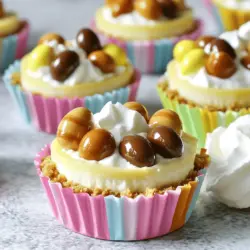 For my No Bake Mini Egg Cheesecakes, I use these simple ingredients: - 1 cup crushed graham crackers - 1/4 cup unsalted butter, melted - 2 cups cream cheese, softened - 1 cup powdered sugar - 1 teaspoon vanilla extract - 1 cup heavy cream - 1/2 cup mini chocolate or caramel eggs (for decoration) - Optional: Whipped cream for serving You can swap graham crackers with digestive biscuits for a different taste. If you don’t have unsalted butter, salted butter works too. For a lighter version, use low-fat cream cheese. You can also replace heavy cream with a non-dairy whipped topping. If you want to cut sugar, use a sugar substitute like stevia or erythritol. Mini eggs can be switched with fruit or nuts for unique flavors. Each ingredient plays a key role in this cheesecake. The graham crackers form a crunchy base. The butter helps hold the crust together. Cream cheese gives the cheesecake its creamy texture and rich flavor. Powdered sugar sweetens the mix and helps it blend smoothly. Vanilla extract adds a lovely aroma. Heavy cream makes the filling light and fluffy. Finally, mini chocolate or caramel eggs make the dessert fun and festive. They also add a sweet bite on top of the rich cheesecake. For the complete recipe, check the [Full Recipe]. To start, gather your ingredients. You will need 1 cup of crushed graham crackers and 1/4 cup of melted butter. Mix them in a medium bowl. Make sure the crumbs are well-coated with butter. This mix will form the base of your cheesecake. Line a muffin tin with cupcake liners. Press about 2 tablespoons of the graham cracker mix into the bottom of each liner. This step is key for a sturdy crust. Set aside the muffin tin while you work on the filling. Now, let’s make the filling. In a large mixing bowl, beat 2 cups of softened cream cheese until smooth. Add 1 cup of powdered sugar and 1 teaspoon of vanilla extract. Mix until everything blends well. In a separate bowl, whip 1 cup of heavy cream until you see soft peaks. This will add lightness to your filling. Gently fold the whipped cream into the cream cheese mixture. Be careful not to deflate the whipped cream too much. This step creates a fluffy texture for your cheesecake. Next, it’s time to assemble. Spoon the cheesecake filling into each cupcake liner over the graham cracker crust. Spread it evenly, filling each liner to the top. Give the tin a light tap on the counter. This helps level out the filling and remove any air bubbles. Place the mini cheesecakes in the fridge for at least 4 hours. They need time to set properly. Once set, carefully remove them from the muffin tin. Peel away the liners gently. Top each mini cheesecake with mini chocolate or caramel eggs for a fun touch. Optionally, serve with a dollop of whipped cream for extra creaminess. For the full recipe, check the earlier section. To make the perfect whipped cream, start with cold heavy cream. Use a clean bowl and beaters. Whip on medium speed until soft peaks form. This takes about 3 to 5 minutes. Don’t over-whip, or it can turn into butter. If you want a sweeter taste, add sugar as you whip. A little vanilla extract adds flavor, too. One common mistake is not using room temperature cream cheese. Cold cream cheese won’t mix well. It can make your filling lumpy. Another mistake is overfilling the cupcake liners. Leave some space for the filling to expand. Finally, don’t skip chilling time. Letting the cheesecakes set is key for the best texture. Garnishing your mini cheesecakes makes them look special. Use mini chocolate or caramel eggs for a fun touch. Fresh fruit like strawberries or raspberries adds color. You can also drizzle chocolate sauce on top. For a fancy touch, add a dollop of whipped cream. This makes the dessert even more inviting. You can find the full recipe here. {{image_2}} You can really have fun with toppings! Try using fresh fruit like strawberries or raspberries. They add a nice pop of color and flavor. You can also use crushed cookies like Oreos for a chocolate twist. If you want something unique, consider adding a drizzle of caramel or chocolate sauce. This makes each bite even more special. You can change the sweetness to fit your taste. If you like it less sweet, reduce the powdered sugar in the filling. You can also swap out the vanilla for almond extract. Almond gives a warm, nutty flavor that many enjoy. Adding lemon juice can brighten the taste, too. Just a teaspoon can make a big difference. These mini cheesecakes work for any event! For birthdays, use colorful sprinkles on top. For holidays, like Easter, stick with pastel-colored eggs. You can even make them for a summer picnic. Just serve them with fresh berries and mint leaves. They are easy to transport and always a hit. Check out the Full Recipe for more ideas on how to customize your mini egg cheesecakes! To keep your mini egg cheesecakes fresh, place them in an airtight container. Store them in the fridge for up to five days. Make sure each cheesecake is covered to prevent drying out. You can freeze these treats too! After they set, wrap each cheesecake in plastic wrap. Place them in a freezer-safe bag or container. They will stay good for up to three months. When you want to eat one, just thaw it in the fridge overnight. To keep the best flavor and texture, avoid refreezing them. Always thaw them gently in the fridge. This way, they stay creamy and delicious. If you plan to freeze them, skip adding toppings until you are ready to serve. This keeps your mini cheesecakes looking fresh and tasty. For the full recipe, check out the previous sections. You can't use real eggs in this no-bake cheesecake. The recipe uses mini chocolate or caramel eggs for decoration only. These candies give a fun touch and sweet flavor. You can also try different kinds of toppings, like fruit or nuts, instead of eggs. These mini cheesecakes stay fresh in the fridge for about five days. Just keep them in an airtight container. After that, they might lose their creamy texture. If you want to enjoy them later, consider freezing them. Yes! You can make this recipe dairy-free. Use dairy-free cream cheese and coconut cream instead of heavy cream. Both will give you a delicious taste and creamy texture. Check labels to ensure other ingredients are dairy-free. We explored the key ingredients needed for tasty mini egg cheesecakes and their roles. I shared step-by-step instructions for making the crust and filling, plus tips for great whipped cream. We also discussed how to avoid mistakes and offered garnishing ideas. For variety, I covered alternative toppings and sweetness adjustments. Lastly, I provided storage tips to keep your treats fresh. Now, you can confidently create these mini cheesecakes for any occasion. Your friends and family will love them!