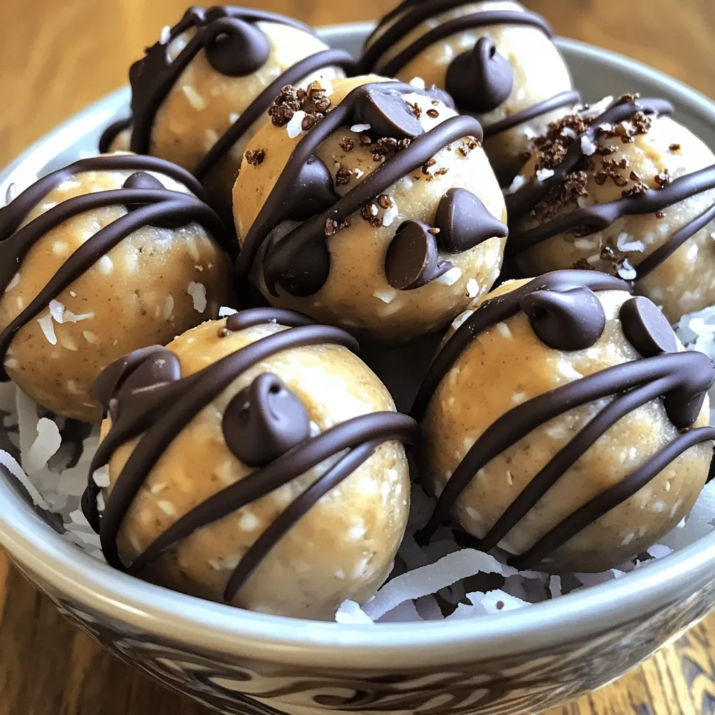 To make Peanut Butter Bliss Balls, you need simple and easy-to-find items. Here’s what you will need: - 1 cup natural peanut butter - 1/2 cup honey or maple syrup - 1 cup rolled oats - 1/2 cup ground flaxseed - 1/2 cup dark chocolate chips (you can use dairy-free if you like) - 1 tsp vanilla extract - A pinch of salt - Optional: 1/4 cup shredded coconut (for coating) These ingredients work together to create a tasty treat. Natural peanut butter gives a rich flavor. Honey or maple syrup adds sweetness. Rolled oats provide a chewy texture. Ground flaxseed boosts nutrition and helps bind the balls. Dark chocolate chips make each bite fun and delicious. A hint of vanilla adds warmth. Salt balances the sweetness perfectly. If you want a fun twist, roll your bliss balls in shredded coconut. For the full recipe, check out the detailed instructions above. You will love how easy it is to make these treats! 1. Mixing the peanut butter and sweetener Start with a large bowl. Add 1 cup of natural peanut butter and 1/2 cup of honey or maple syrup. Mix them well until the mixture is smooth. 2. Incorporating dry ingredients Next, add 1 cup of rolled oats, 1/2 cup of ground flaxseed, and 1/2 cup of dark chocolate chips. Don’t forget 1 teaspoon of vanilla extract and a pinch of salt. Mix until everything is sticky and combined. 3. Forming the bliss balls Use your hands to scoop out about 1 tablespoon of the mixture. Roll it into a ball shape. Place each ball aside on a plate or baking sheet. 4. Optional coating with coconut If you want a fun twist, take 1/4 cup of shredded coconut. Place it on a plate. Roll each bliss ball in the coconut to coat it. This adds a nice texture and flavor. 5. Refrigeration process Once all balls are shaped, put them on a baking sheet lined with parchment paper. Refrigerate them for at least 30 minutes. This will help them firm up nicely. These simple steps make delicious Peanut Butter Bliss Balls. You can find the Full Recipe for more details. Enjoy your tasty treats! To get the best bliss balls, you may need to adjust the consistency. If your mix is too sticky, add more rolled oats or ground flaxseed. Keep adding until it feels just right. This balance helps the balls hold their shape. You can also add fun flavors to your bliss balls. Try tossing in dried fruits like cranberries or raisins. You can even swap the dark chocolate chips for white chocolate or butterscotch chips. Each choice gives a new twist. For serving, make your bliss balls look extra special. Place them in a pretty bowl. You can drizzle melted chocolate over them for a fancy touch. If you use shredded coconut, roll the balls in it first. This adds flavor and makes them look great. The full recipe is easy to follow, and these tips will help you make them even better! {{image_2}} For a vegan version, swap honey with maple syrup. This keeps the bliss balls sweet and plant-based. You can also use agave syrup. It works well too. To make these bliss balls gluten-free, use gluten-free rolled oats. Check the label to be sure. This small change keeps the treat safe for those with gluten issues. Want to add a twist? Try using other nut butters like almond or cashew. You can mix in sunflower seed butter for a nut-free option. Add seeds or dried fruits for extra flavor and texture. If you like, try mixing in spices like cinnamon or cocoa powder. These can enhance the taste and make your bliss balls unique. For more fun, you can coat the bliss balls in different toppings. Try crushed nuts, seeds, or more chocolate chips. Each twist makes your snack special and fun to eat. Feel free to experiment with flavors and find your favorite blend. Each bite of your creation will be a delicious surprise! For the full recipe, check out the details provided above. To keep your Peanut Butter Bliss Balls fresh, use airtight containers. Glass jars or plastic containers work well. This prevents moisture and keeps them tasty. Store the bliss balls in the fridge. They last up to one week. If you want to keep them longer, freezing is a great choice. For freezing, place the bliss balls on a baking sheet. Freeze them for about one hour. Once firm, transfer them to a freezer-safe bag. Label the bag with the date. They can stay in the freezer for up to three months. Enjoy these treats any time! You can grab them straight from the fridge or freezer. They make a quick snack or dessert. Check the Full Recipe for more ways to enjoy them. How to make Peanut Butter Bliss Balls vegan? To make these bliss balls vegan, use maple syrup instead of honey. Choose dairy-free chocolate chips. These swaps keep the treat tasty and plant-based. What can I substitute for honey or maple syrup? You can use agave syrup or brown rice syrup. Both work well as sweeteners. They give a similar taste and texture to the bliss balls. How long do these snacks last in the fridge? These snacks stay fresh for about one week in the fridge. Store them in an airtight container for best results. Can I make these without chocolate chips? Yes, you can skip the chocolate chips. Try adding dried fruit, nuts, or seeds instead. This adds different flavors and textures to your bliss balls. What is the nutritional value of Peanut Butter Bliss Balls? Each bliss ball has protein from the peanut butter and healthy fats from flaxseed. They also provide fiber from oats. For exact nutrition, check the [Full Recipe] for details. You learned how to make Peanut Butter Bliss Balls today. We covered the needed ingredients, step-by-step instructions, and helpful tips. Variations like vegan options and gluten-free tips will suit different diets. Remember to store them right to keep them fresh. These snacks are easy to make and fun to enjoy. Now, it’s your turn to create these tasty treats in your kitchen! Happy snacking!