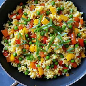 - 1 medium head of cauliflower, riced - 2 tablespoons coconut oil - 1 small onion, finely chopped - 2 garlic cloves, minced - 1 cup mixed bell peppers, diced (red, yellow, green) - 1 cup frozen peas - 2 large eggs, beaten - 3 green onions, sliced - 2 tablespoons soy sauce or tamari (for gluten-free) - Salt and pepper to taste - 1 teaspoon sesame oil (optional) Gather these items before you start cooking. The riced cauliflower is key here. You can make it by pulsing the cauliflower in a food processor or buy it pre-riced. Using coconut oil gives the dish a nice flavor while being keto-friendly. The mixed bell peppers add color and crunch. The eggs bring protein and richness. Green onions and garlic add a punch of taste. Soy sauce or tamari gives it that authentic fried rice flavor. Don't forget the salt and pepper to season to your liking. - Low-carb profile - Calories per serving: About 150 - Macronutrient breakdown: - Protein: 7g - Fat: 10g - Carbohydrates: 8g - Fiber: 3g This dish is low in carbs, making it a perfect choice for keto dieters. Each serving keeps your meal light but filling. You get a good mix of protein and healthy fats. Enjoy the flavors without worrying about carbs. For the complete details, check the Full Recipe. How to rice cauliflower To rice cauliflower, start with a medium head. Remove the leaves and stem. Cut it into small florets. Place them in a food processor. Pulse until it looks like rice. If you’re short on time, grab pre-riced cauliflower at the store. Sautéing the vegetables In a large skillet, heat 2 tablespoons of coconut oil over medium-high heat. Add 1 small onion, finely chopped, and cook for 2-3 minutes. Stir until the onion is soft and clear. Next, add 2 minced garlic cloves and 1 cup of mixed bell peppers, diced. Cook for another 2-3 minutes. You want them a bit soft but still colorful. Cooking the eggs Push the veggies to one side of the skillet. Pour in 2 beaten eggs. Scramble them until fully cooked. Mix the eggs with the vegetables. This adds a rich flavor to your dish. Combining all ingredients Now, add the riced cauliflower and 1 cup of frozen peas to the skillet. Stir everything together. Cook for 5-7 minutes. You want the cauliflower tender, but not mushy. Achieving the right texture Keep the heat at medium-high. Stir often to avoid sticking. You want a nice, even cook. This helps the cauliflower maintain a good texture. Stir-frying tips For best results, use a wok or a large skillet. This gives you more space to stir. Make sure not to overcrowd the pan. This keeps the heat high and the ingredients cooking evenly. Seasoning tips Once the cauliflower is cooked, pour in 2 tablespoons of soy sauce or tamari. Add salt, pepper, and 1 teaspoon of sesame oil if you like. Mix well to coat everything. This brings out the flavors. Presentation suggestions To serve, sprinkle 3 sliced green onions on top. This adds a fresh crunch. You can plate the fried rice in a bowl or on a plate. Enjoy the colorful mix! For the full recipe, check the main section. To avoid mushy cauliflower, ricing is key. Use a food processor to pulse the florets. You want it to look like rice, but not too small. If you buy pre-riced cauliflower, check its texture. It should be firm, not soft. Cooking techniques also matter. Stir-fry over medium-high heat. This keeps the cauliflower tender yet crisp. Avoid cooking too long. Five to seven minutes is usually enough. For flavor, I recommend using fresh ingredients. Garlic and onion add depth. Mixed bell peppers brighten the dish. You can also add spices like ginger or chili flakes. For a twist, try sesame oil. It brings a nutty taste. Soy sauce or tamari adds umami. Don’t forget salt and pepper to taste. Optional sauces like sriracha can give it a kick. You can prepare this meal in advance easily. Rice the cauliflower and chop the veggies ahead of time. Store them in airtight containers in the fridge. This makes cooking quick on busy days. When reheating, use a skillet for best results. This keeps the texture nice. If you use a microwave, heat in short bursts. Stir in between to prevent sogginess. {{image_2}} You can add protein to your Keto Cauliflower Fried Rice to make it heartier. Chicken, shrimp, or tofu work well. - Chicken: Use diced cooked chicken for a quick option. Add it when you mix in the cauliflower. - Shrimp: Sauté shrimp until pink before adding the cauliflower. This adds a nice flavor. - Tofu: For a vegan choice, use cubed tofu. Cook it until golden before mixing it in. These options fit nicely into a vegetarian or vegan meal, so feel free to swap ingredients as needed. You can customize the veggies in your fried rice. Other vegetables add color and nutrition. - Carrots: Grate or dice carrots for a sweet crunch. - Zucchini: Add diced zucchini for a fresh twist. - Broccoli: Use small broccoli florets for extra fiber. Change your veggies with the seasons for the best taste. Fresh produce gives a burst of flavor. Experiment with flavors to make this dish even better. - Asian-inspired: Add ginger and sesame oil for a tasty kick. You can also try adding a splash of rice vinegar. - Mediterranean: Toss in olives and sun-dried tomatoes for a unique twist. Fresh herbs like basil can brighten the dish. These combinations let you create a dish you love. Each bite can be different and exciting! For the full recipe, check out the complete guide. To keep your leftover Keto Cauliflower Fried Rice fresh, refrigerate it in an airtight container. Make sure it cools to room temperature before sealing. This helps prevent moisture build-up. If you want to keep it longer, you can freeze it. Just portion it out in freezer bags or containers. Squeeze out as much air as possible before sealing. This keeps the rice from getting freezer burn. In the fridge, your cauliflower fried rice lasts about 3 to 4 days. If you freeze it, it can last up to 2 to 3 months. Always check for signs of spoilage. If it smells off or looks discolored, it’s best to toss it out. Food safety is key to enjoying your meals. To reheat, you can use the microwave or the stovetop. For the microwave, place your rice in a bowl. Cover it with a damp paper towel to keep it moist. Heat it for 1 to 2 minutes, stirring halfway through. For stovetop reheating, add a bit of oil to a skillet. Heat it over medium heat and stir until warm. This method can help revive the texture, making it taste fresh again. You can rice cauliflower using a food processor or a box grater. - Food Processor: Cut the cauliflower into florets. Pulse them in the food processor. You want small pieces that look like rice. This method is quick and easy. - Box Grater: If you don’t have a food processor, use a box grater. Grate the florets on the large holes. This takes more time but works well. Yes, you can make this dish ahead of time. Here are some tips: - Meal Prep: Cook the cauliflower rice and store it in an airtight container. You can keep it in the fridge for up to 4 days. - Storage: If you want to keep it longer, freeze it. Portion it out and store in freezer bags. It will last for about 3 months. Yes, cauliflower fried rice is very keto-friendly. - Carbohydrates: Cauliflower has low carbs compared to regular rice. One cup of cauliflower has about 5 grams of carbs. - Comparison: In contrast, one cup of white rice has around 45 grams of carbs. Cauliflower rice is a smart choice for those on a keto diet. You can easily adapt this recipe for various diets. - Gluten-Free Options: Use tamari instead of soy sauce for a gluten-free option. - Allergen Information: If you have egg allergies, skip the eggs or use a substitute like tofu. You can still enjoy the dish without losing flavor. In this article, we explored how to make delicious Keto Cauliflower Fried Rice. We listed essential ingredients and detailed preparation steps. You learned how to achieve the perfect texture and flavor. The tips for meal prep and versatility opened new ways to enjoy this dish. Remember, you can customize with proteins or vegetables to fit your taste. Store leftovers properly to keep them fresh. Enjoy this meal as a healthy choice, full of flavor and nutrients. Happy cooking!