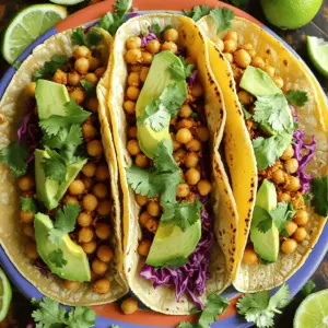 - 1 can (15 oz) chickpeas, drained and rinsed - 1 tablespoon olive oil - 1 teaspoon smoked paprika - 1 teaspoon ground cumin - 1/2 teaspoon cayenne pepper - Additional toppings Spicy chickpea tacos are simple and quick to make. You start with chickpeas. They are packed with protein and fiber. Rinse and drain the chickpeas. This step helps remove excess sodium. Then, mix them with olive oil and spices. The smoked paprika gives a rich flavor. Cumin adds warmth, while cayenne brings heat. You can adjust cayenne to match your taste. If you want a milder taco, use less. For a stronger kick, add more. - Corn vs. flour tortillas - Gluten-free alternatives Next, let's talk tortillas. You can choose corn or flour. Corn tortillas have a nice taste and are gluten-free. Flour tortillas are soft and chewy. If you need gluten-free, stick to corn. Both types work well with spicy chickpeas. Warm them before serving. This keeps them soft and tasty. - Avocado - Red cabbage - Cilantro - Lime wedges Fresh garnishes are the best part. Slice ripe avocado for creaminess. Shredded red cabbage adds crunch and color. Chopped cilantro brings freshness. Lastly, lime wedges give a zesty finish. Squeeze lime juice over the tacos for a bright flavor. These garnishes make your dish pop. For the full recipe, check out the [Full Recipe]. To start, you need to coat the chickpeas with spices. In a medium bowl, mix the drained chickpeas with olive oil, smoked paprika, ground cumin, cayenne pepper, garlic powder, salt, and pepper. Make sure all the chickpeas are evenly coated. This will give them great flavor. Next, you will cook the chickpeas. Heat a skillet over medium heat. Add the seasoned chickpeas and cook them for about 5-7 minutes. Stir them often. You want them heated through and slightly crispy. This step adds a nice texture to your tacos. Now, it’s time to warm the tortillas. You can use a skillet or microwave. If using a skillet, place it over medium heat and warm each tortilla for about 30 seconds on each side. If using the microwave, place a few tortillas on a plate and cover with a damp paper towel. Heat for 20-30 seconds. To keep your tortillas pliable, place them in a clean kitchen towel after warming. This will trap steam and keep them soft. Assembling the tacos is the fun part! Start with a warm tortilla. Add a spoonful of the spicy chickpeas in the center. Next, layer on slices of avocado and some shredded red cabbage. For a burst of flavor, top with chopped cilantro and a squeeze of fresh lime juice. If you want, add a dollop of sour cream or yogurt for creaminess. For presentation, serve the tacos on a colorful platter. Scatter lime wedges and extra cilantro around for a vibrant touch. This not only looks good but makes your meal even more inviting. For the detailed recipe, check the Full Recipe. How can you change the spice level in your tacos? Start with less cayenne pepper. You can always add more later. If you find the dish too hot, a creamy element helps. Try adding sour cream or yogurt. They cool down the heat while adding a nice taste. Want crispy chickpeas? Make sure they are dry before cooking. Drain and rinse them well. I like to use a hot skillet for the best texture. Cook them for about 5-7 minutes, stirring often. This gives them a nice crunch. What should you serve with your tacos? I love to pair them with a fresh salad. A side of rice or beans works well too. For added flavor, serve with lime wedges. They brighten up the dish. You can also add more cilantro for extra taste. {{image_2}} You can switch up the flavors in your spicy chickpea tacos easily. Try adding different spices. For a smoky taste, use chipotle powder instead of cayenne. You can also mix in some curry powder for an Indian twist. If you want more heat, add a pinch of crushed red pepper. Using other beans or proteins is another fun option. Black beans, lentils, or even quinoa work well. They add new textures and flavors. If you prefer meat, grilled chicken or shrimp can be delicious too. These tacos are great for many diets. They are naturally vegan and vegetarian. Chickpeas provide protein and fiber, making them filling and nutritious. You can also use a dairy-free yogurt as a topping if you want to keep it vegan. For gluten-free options, choose corn tortillas. They are safe for those with gluten sensitivities. Always check the labels to ensure they meet your needs. When it comes to herbs, fresh is often best. Fresh cilantro brightens up the dish. You can also use fresh parsley or mint for a twist. Dried herbs can work too, but fresh adds more flavor. Experimenting with sauces can take your tacos to the next level. Try a zesty avocado sauce or a spicy salsa. A drizzle of tahini can add a creamy touch. The key is to find what you love! For the full recipe, check out the details provided. To keep your spicy chickpea tacos fresh, store leftovers properly. Place the chickpeas in a sealed container. Store any extra tortillas and toppings separately. This way, your tacos will taste great later. Use glass or plastic containers with tight lids. These containers prevent moisture and keep everything fresh. When reheating, ensure your chickpeas stay crispy. You can use an oven or skillet for the best results. Preheat your oven to 350°F (175°C) and spread the chickpeas on a baking sheet. Heat for about 10 minutes. If using a skillet, warm over medium heat, stirring gently. This method helps maintain their crunch. For a quick taco kit, prepare your ingredients in advance. Drain and rinse the chickpeas and store them in the fridge. You can also mix your spices in a small bowl. Chop the avocado and cabbage ahead of time, too. Keep everything in separate containers. When you’re ready to eat, just assemble your tacos quickly. This makes it easy to enjoy a healthy meal any day. For the full recipe, check the recipe section above. Yes, you can make these tacos ahead of time. If you want to store them, keep taco parts separate. Store the chickpeas in a sealed container in the fridge. Wrap the tortillas in foil or plastic wrap. This keeps them fresh. You can assemble the tacos when you're ready to eat. This way, they stay crisp. You can use other legumes if you don't have chickpeas. Black beans are a great choice. They have a nice texture and flavor. You might also try kidney beans or pinto beans. These will add protein and fiber to your meal. To kick up the heat, add more cayenne pepper. You can also try hot sauce. Sriracha or a chipotle sauce works well. For more spice, toss in some diced jalapeños. Each of these will add a nice kick to your tacos. Enjoy the heat! For the full recipe, check out the details above. This post covered how to make tasty spicy chickpea tacos. We discussed key ingredients and how to cook the chickpeas. I shared tips for warming tortillas and assembling your tacos for a great presentation. We also explored variations and dietary modifications to fit your needs. Whether you prefer a mild or spicy kick, you can easily customize the flavors. Enjoy your tasty creation, and don’t be afraid to experiment!