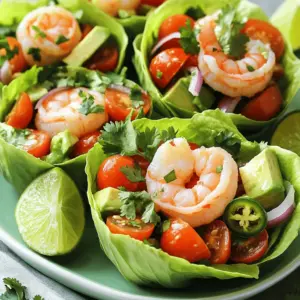 For Zesty Shrimp & Avocado Salad Cups, you need some fresh and bright items. Here’s what to gather: - 1 pound shrimp, peeled and deveined - 2 ripe avocados, diced - 1 cup cherry tomatoes, halved - 1/4 cup red onion, finely chopped - 1 jalapeño, finely chopped (optional for extra spice) - 1/4 cup fresh cilantro, chopped - 2 tablespoons lime juice - 1 tablespoon olive oil - Salt and pepper to taste - 4 large lettuce leaves (Butter or Romaine work well) These ingredients come together to create a tasty and colorful dish. The shrimp provide protein, while the avocados add creaminess and healthy fats. The tomatoes and cilantro bring freshness, and lime juice adds zing. You can customize your salad cups with these fun extras: - Additional vegetables like bell peppers or corn - Proteins such as chicken or tofu - Flavor enhancers like minced garlic or spices Feel free to mix and match. Adding different veggies or proteins can change the taste and texture. Selecting the right ingredients makes a big difference. Here are my tips: - Choosing ripe avocados: Look for avocados that are slightly soft when you press them. They should not feel mushy. - Selecting the right shrimp: Fresh shrimp should smell like the sea, not fishy. If using frozen shrimp, ensure it's completely thawed before cooking. These simple choices help keep your salad fresh and tasty. First, let's prep the shrimp and veggies. Start with fresh shrimp. Make sure they are peeled and deveined. Rinse them under cold water and pat them dry. Next, chop your vegetables. Dice the ripe avocados, halve the cherry tomatoes, and finely chop the red onion and jalapeño. If you want a bit of heat, include the jalapeño. Finally, chop fresh cilantro. Now, mix the ingredients together. In a large bowl, combine the diced avocados, cherry tomatoes, red onion, jalapeño, and cilantro. This mix brings out fresh flavors and colors. Now, let’s move on to cooking the shrimp. Heat a non-stick skillet over medium heat. Toss the shrimp with olive oil, lime juice, salt, and pepper in a separate bowl. This adds flavor. Add the shrimp to the skillet. Cook for 2-3 minutes on each side. They should turn pink and opaque when done. To ensure even cooking, avoid overcrowding the pan. If needed, cook in batches. This way, each shrimp gets enough heat and seasoning. Once the shrimp cools slightly, it’s time to assemble the salad cups. Gently fold the cooked shrimp into the avocado salad mix. This creates a vibrant and tasty filling. Now, carefully fill each lettuce leaf with the shrimp and avocado salad mix. This makes for a lovely presentation. Try to distribute the shrimp and veggies evenly in each cup. For the final touch, arrange the salad cups on a colorful platter. Garnish with extra cilantro and lime wedges. This adds brightness and charm to your dish. Enjoy your fresh and flavorful Zesty Shrimp & Avocado Salad Cups! For complete instructions, check the Full Recipe. Preventing overcooked shrimp Overcooked shrimp can become tough and rubbery. To avoid this, cook shrimp on medium heat. Watch them closely as they change color. Cook for just 2-3 minutes on each side. Remove them from heat once they turn pink and opaque. If you see them curling too tightly, they are likely overcooked. Choosing the right lettuce for cups Lettuce cups can hold your salad well. Use Butter or Romaine lettuce for the best results. Butter lettuce has a soft, pliable texture. Romaine is crisp and sturdy, making it easy to fill. Rinse and dry the leaves thoroughly before using. This keeps them fresh and prevents sogginess. Adding spices or herbs Spices can elevate the flavor of your salad. Consider adding a pinch of cumin or smoked paprika for warmth. Fresh herbs like dill or basil can add a unique twist. Experiment with flavors to find your favorite combination. A little zest goes a long way in making this dish shine. Incorporating different dressing options The right dressing can make or break your salad. While lime juice and olive oil work well, try a yogurt-based dressing for creaminess. A spicy vinaigrette can add a kick, too. Mixing different dressings can make your salad exciting each time you serve it. Pairing with beverages To complement your Zesty Shrimp & Avocado Salad Cups, pair with refreshing drinks. A crisp white wine or a light beer can enhance the meal. For non-alcoholic options, serve sparkling water with lime. These drinks will balance the flavors and keep things lively. Complementary side dishes Serve your salad with light sides for a complete meal. Consider tortilla chips with salsa or a fruit salad. These options add texture and flavor without overpowering the main dish. Feel free to mix and match to create a delightful dining experience. {{image_2}} You can easily swap shrimp for chicken or tofu. Chicken adds a hearty bite, while tofu keeps it light. Simply grill or sauté the chicken until cooked through. For tofu, use firm or extra-firm varieties. Cube it and cook until golden for a tasty texture. You can also play with the veggies. Try bell peppers, corn, or even black beans. Each brings new flavors and colors. Mix and match based on your taste. To make the salad gluten-free, ensure all dressings and sauces are safe. Most of the ingredients are naturally gluten-free. You can also create a dairy-free version by simply skipping any dairy products. If you want it vegan, replace shrimp with chickpeas or lentils. Both add protein and a nice bite. You can also use a vegan mayo for creaminess without dairy. For a Mexican twist, add corn and a pinch of cumin. Top with crumbled queso fresco for extra flavor. You can also use lime zest for a bright kick. For an Asian flair, try sesame oil and ginger in the dressing. Add sliced cucumbers and shredded carrots. This gives a fresh crunch and a unique taste. These simple swaps and adjustments let you enjoy the Zesty Shrimp & Avocado Salad Cups in many ways! To keep your Zesty Shrimp & Avocado Salad Cups fresh, follow these tips. Store the salad in an airtight container in the fridge. This helps keep the ingredients crisp and bright. Ideally, it lasts about one day. The shrimp and avocado can brown quickly, so eat soon after making. You cannot freeze this salad with shrimp and avocado. Both ingredients do not freeze well. Avocados become mushy, and shrimp lose their texture. If you want to save the salad for later, consider freezing just the shrimp. Cooked shrimp can freeze for up to three months. Thaw them in the fridge overnight before using. For reheating, avoid using a microwave. Microwaving can make the shrimp tough. Instead, heat them gently in a skillet over low heat. This method helps maintain their texture. You can serve the salad cold or warm. Personally, I enjoy it chilled on hot days. Warm shrimp can add a nice touch, but the salad is best enjoyed fresh. The total time to make Zesty Shrimp & Avocado Salad Cups is around 30 minutes. You can prep the ingredients in about 15 minutes. Cooking the shrimp takes just 5 to 6 minutes. This quick dish is perfect for lunch or dinner. Yes, you can prepare parts of the salad ahead of time. Keep the shrimp and avocado separate until you serve. This helps prevent browning and keeps the flavors fresh. You can mix the other ingredients, like tomatoes and onions, and store them in the fridge. Just add the shrimp and avocado when you're ready to eat. If you want to swap shrimp, try chicken, canned tuna, or tofu. Grilled chicken works well and adds nice flavor. Canned tuna is a quick option, too. For a plant-based choice, use firm tofu. Just make sure to season it well for the best taste. This recipe may contain common allergens like shellfish and avocado. If you have a shellfish allergy, avoid shrimp and choose another protein. Always check for any other allergens in the ingredients you use, like cilantro or lime juice. If you're unsure, consult with your doctor. In this blog post, we covered how to make Zesty Shrimp & Avocado Salad Cups. We discussed essential ingredients and optional additions to boost flavor. You learned steps for preparation and cooking shrimp to perfection. I shared tips to avoid common mistakes and suggested various ingredient swaps for dietary needs. Don't hesitate to get creative with your salad cups. Experimenting can lead to tasty results. Enjoy making this dish as a vibrant meal option!